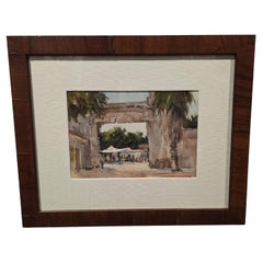 Vintage Original Lowell Ellsworth Smith Signed Watercolor Southwest American CItyscape