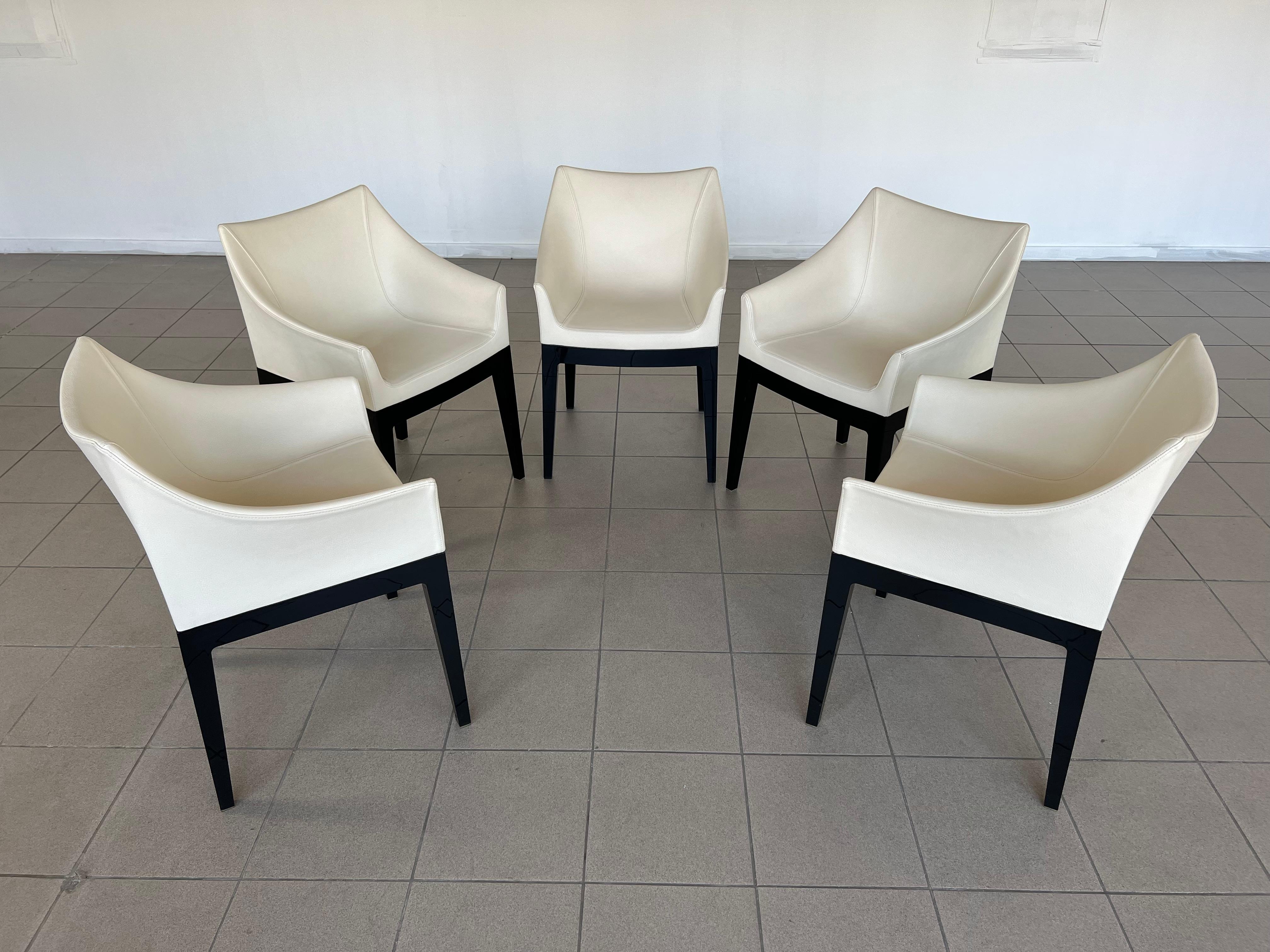 Original Mademoiselle Leather Chairs by Philippe Starck for Kartell - Set of 5 For Sale 5