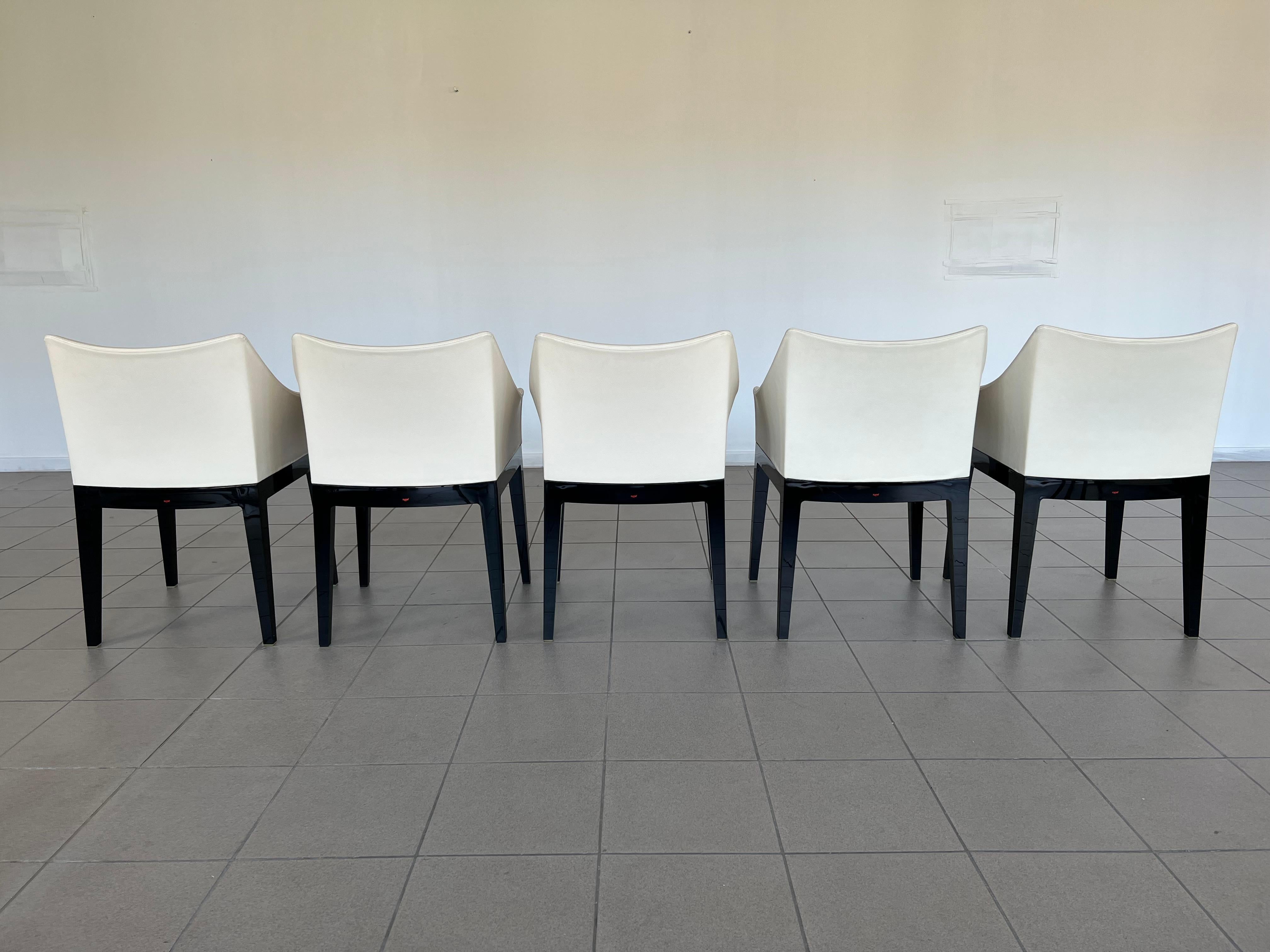 Original Mademoiselle Leather Chairs by Philippe Starck for Kartell - Set of 5 For Sale 3