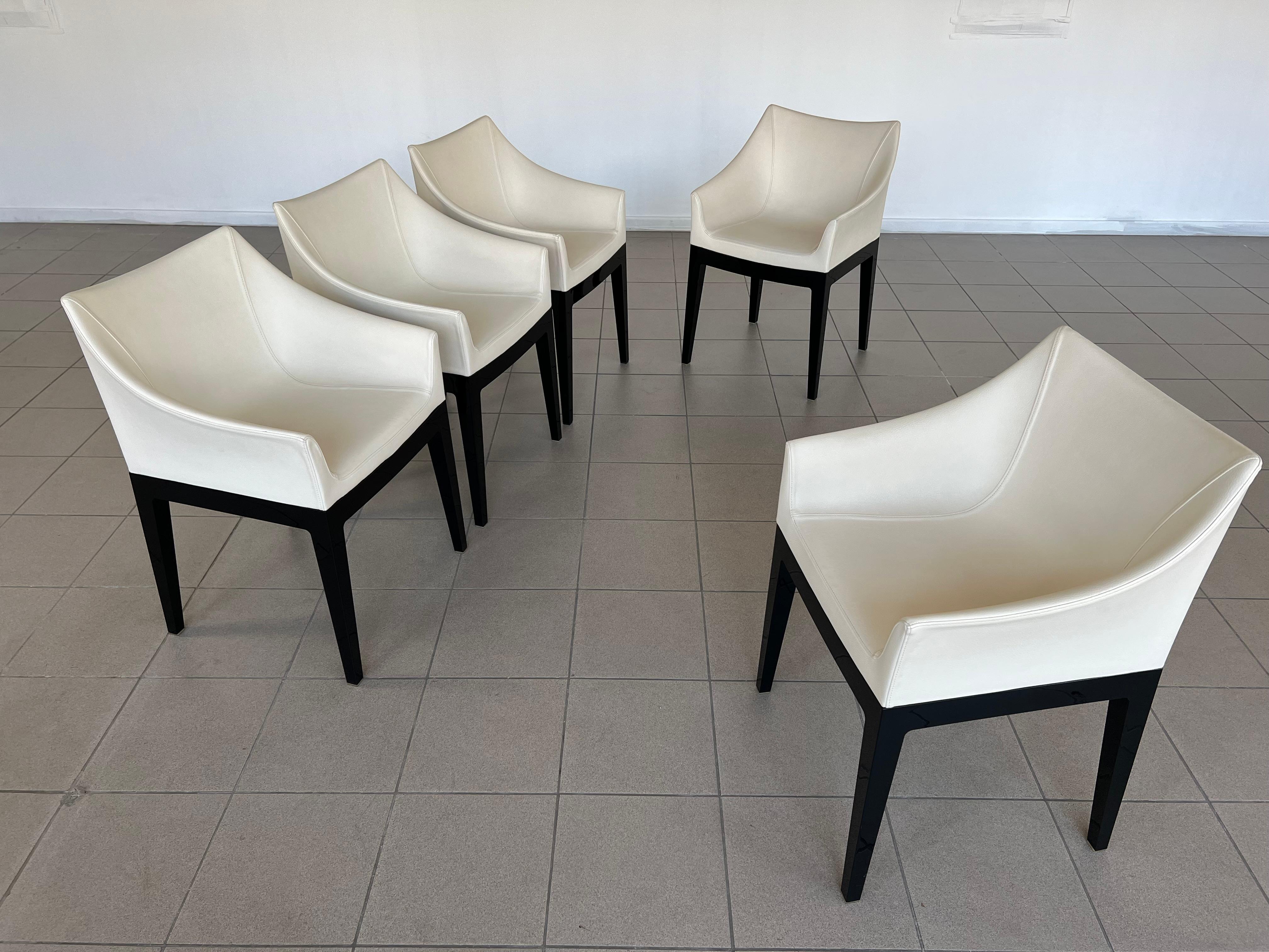 Original Mademoiselle Leather Chairs by Philippe Starck for Kartell - Set of 5 For Sale 4