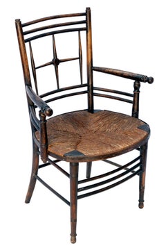 Original "Madox Chair" with Rush Seats by William Morris & Company; a pair
