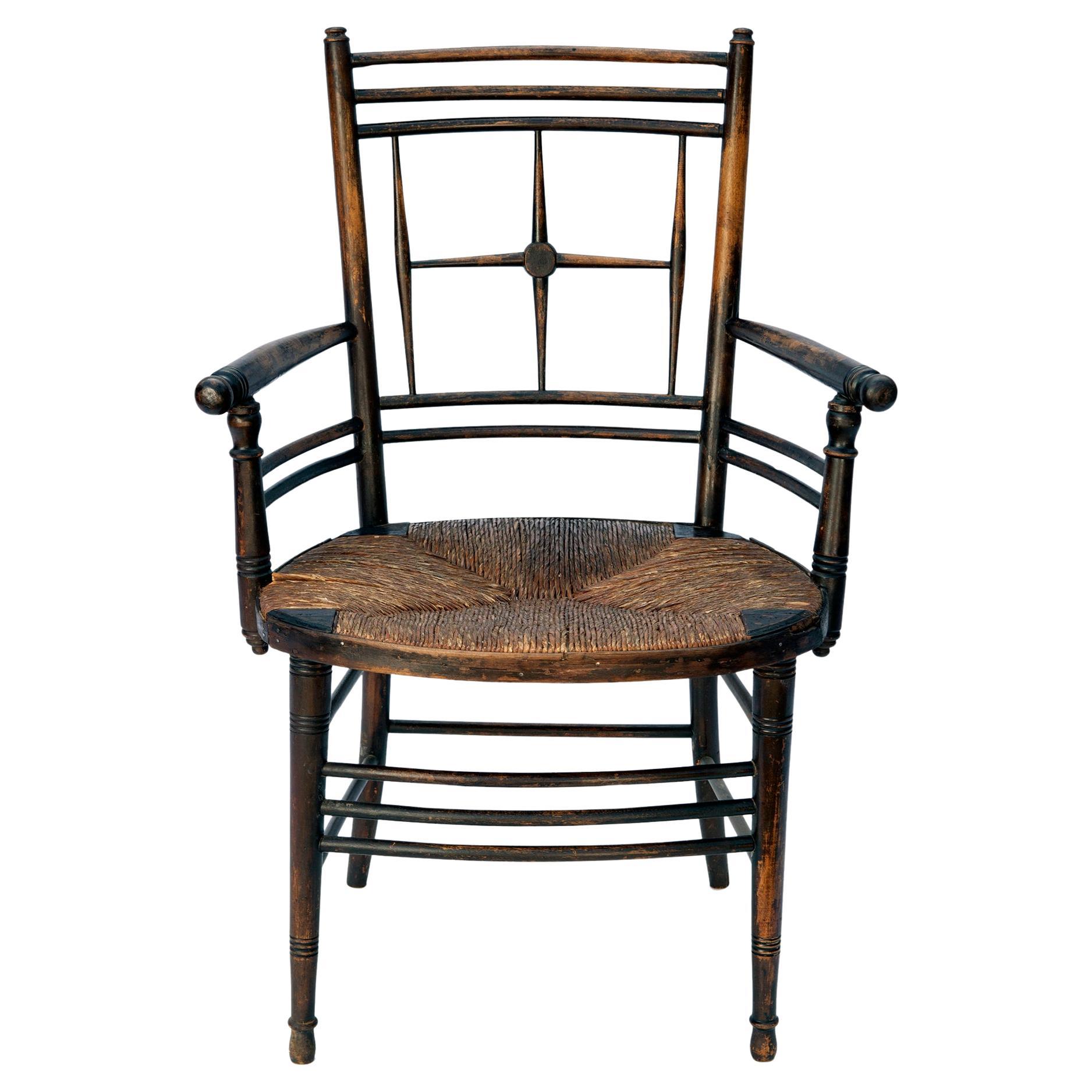 Original "Madox Chair" with Rush Seats by William Morris & Company; a pair 