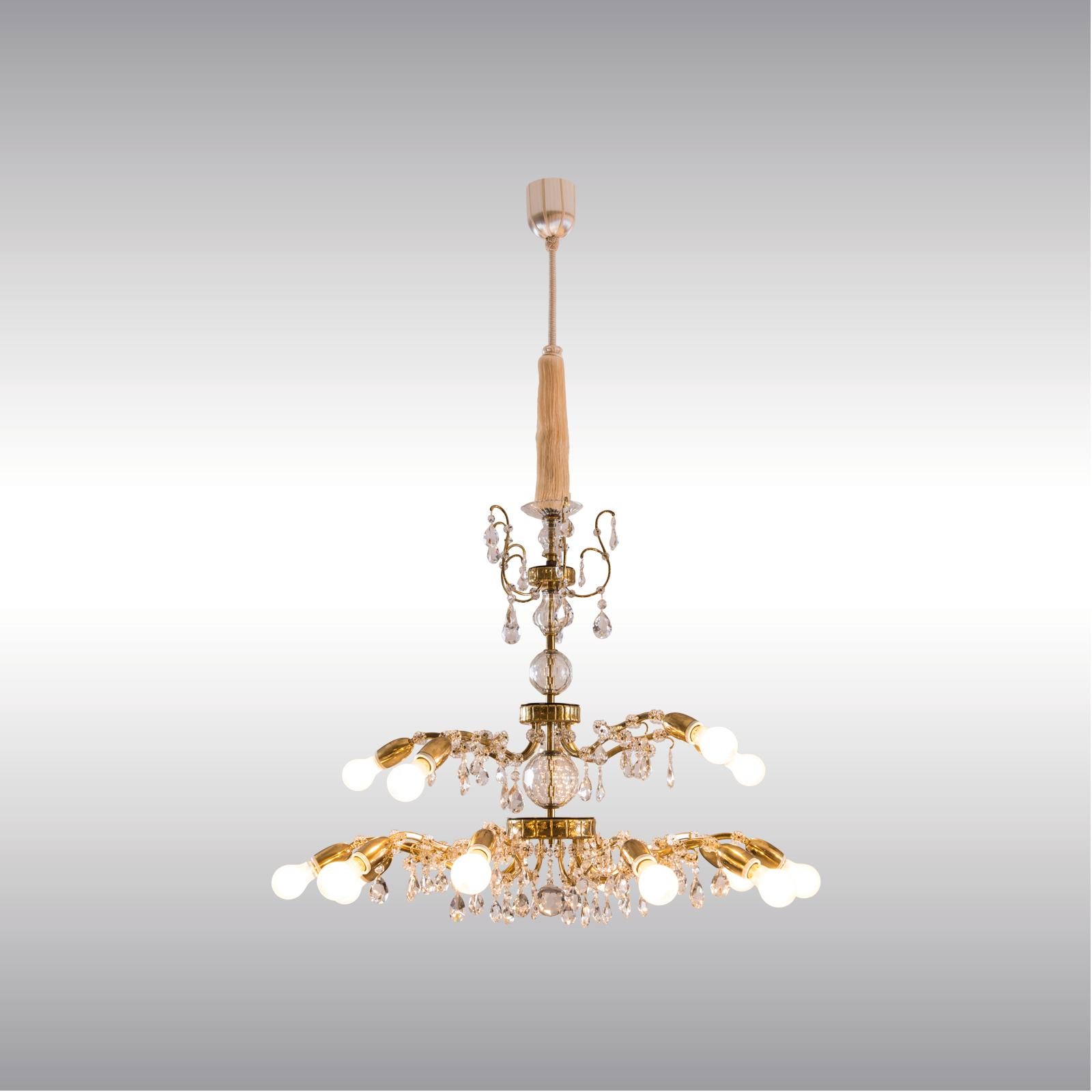 Mid-Century moderno Magnifico lampadario Lobmeyr originale della metà del secolo scorso, 1950-1960 in vendita