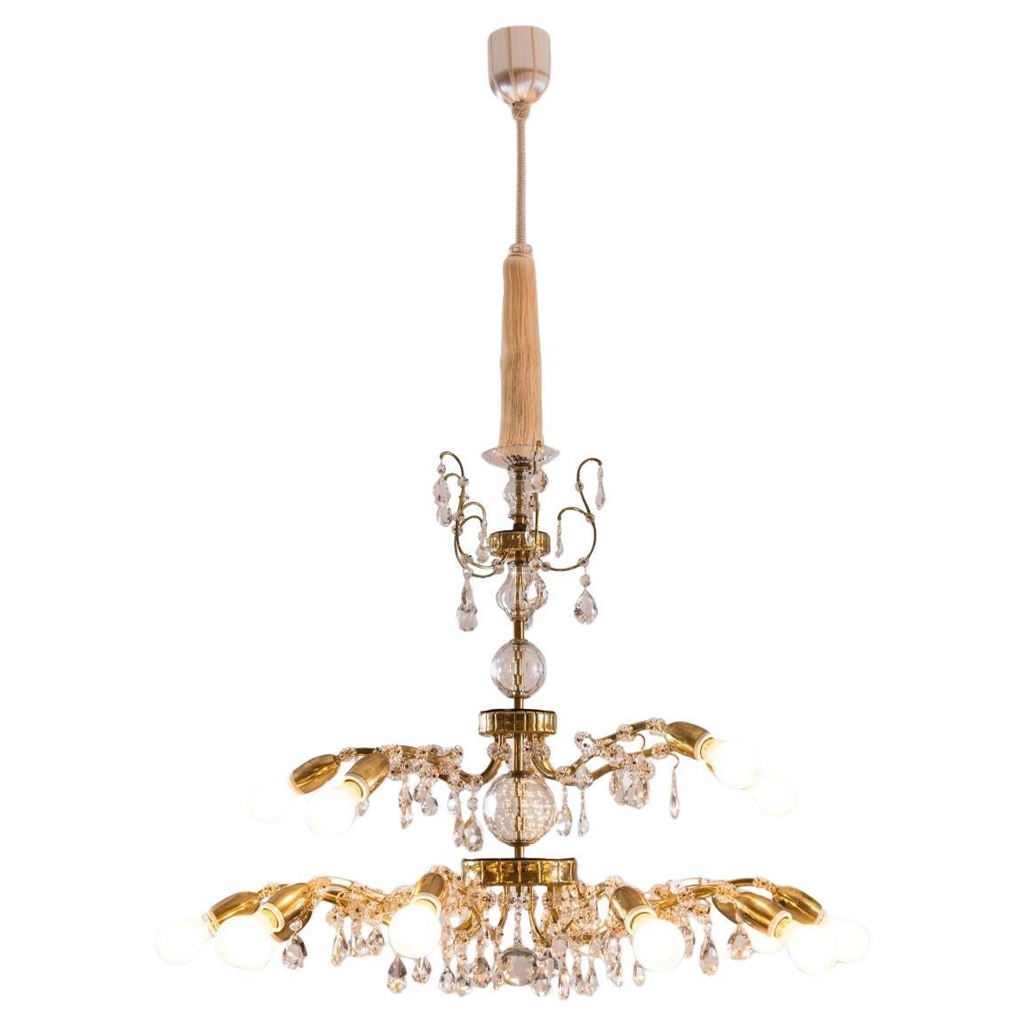 Original Magnificent Mid-Century Modern Lobmeyr Chandelier, 1950-1960