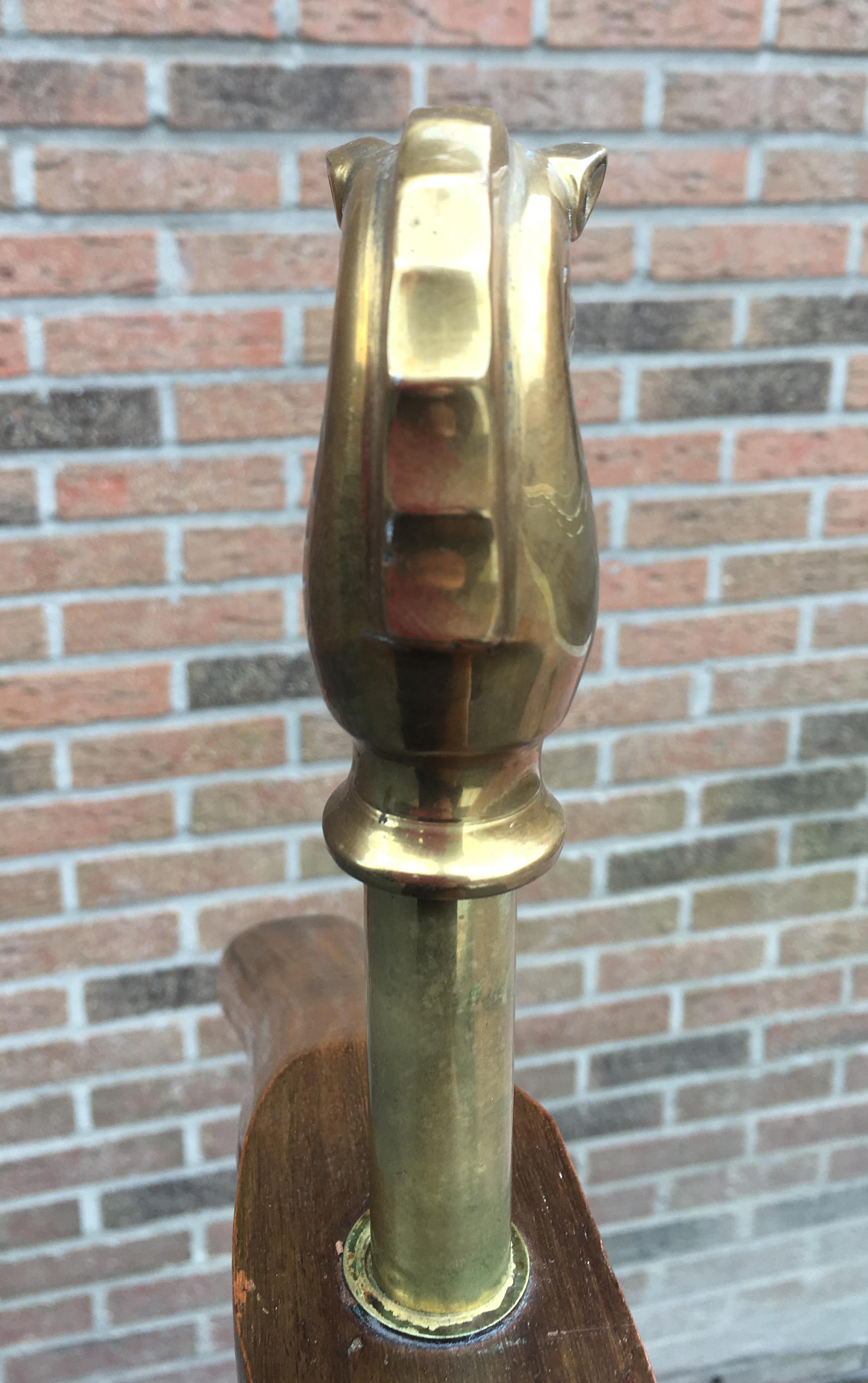 Original Mahogany and Brass Valet, with Horse Head, circa 1950 In Good Condition In Saint-Ouen, FR