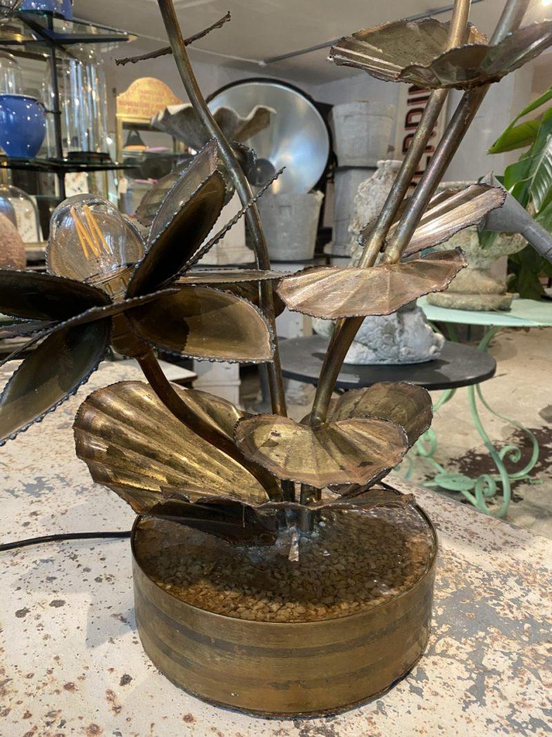 Original Maison Jansen Brass Lotus Flower Lamp 1
