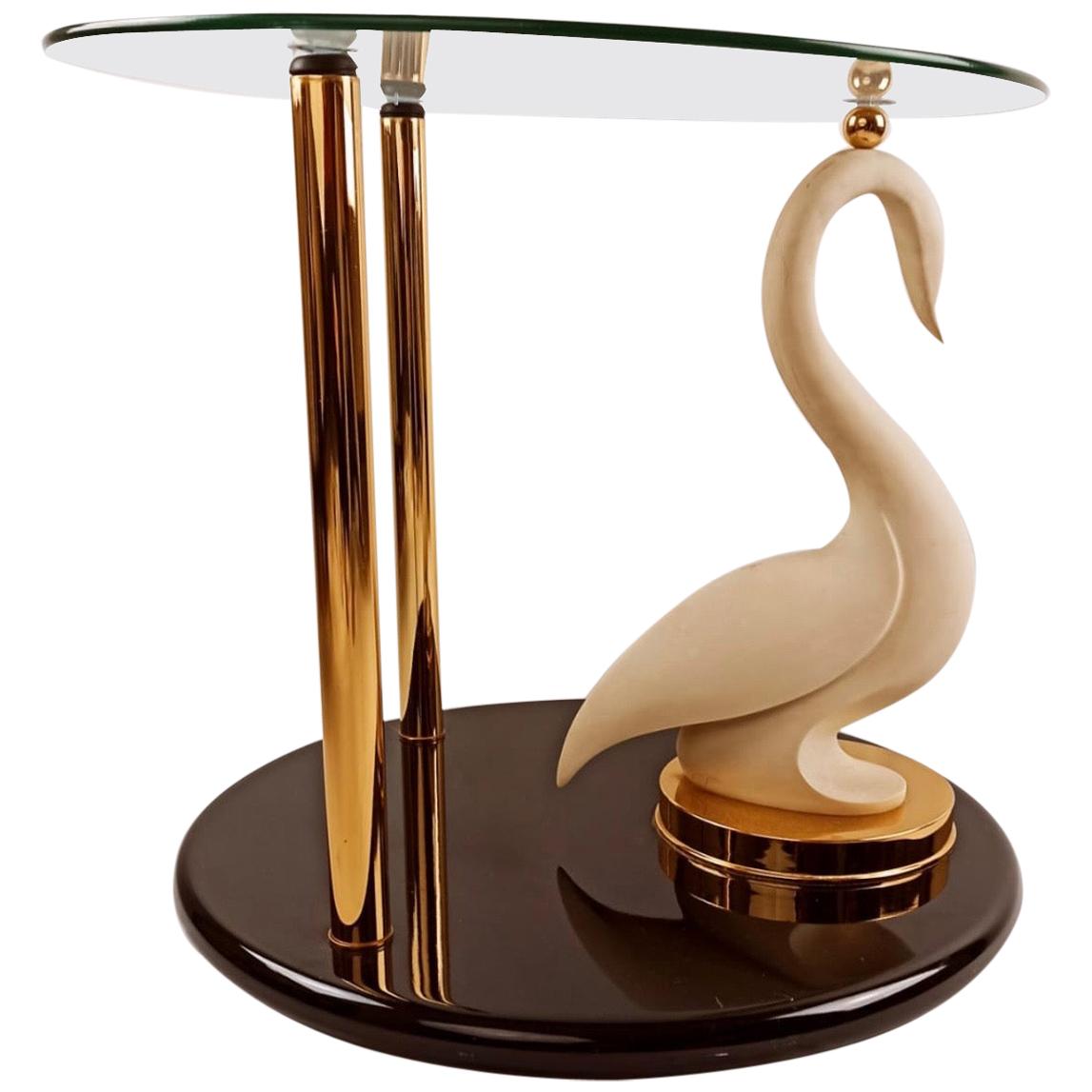 Maison Jansen  Original Swan Table, Signed, 1960's