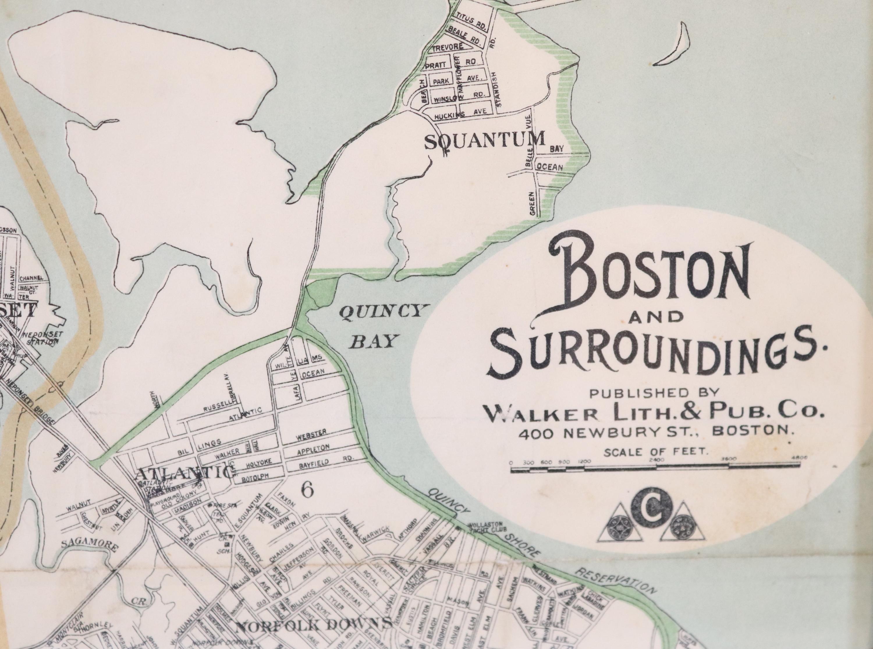 Original Map of Boston In Good Condition In Norwell, MA