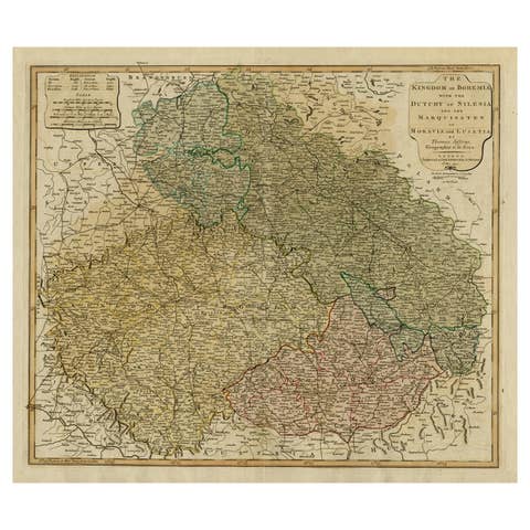 Original Map of the Kingdom of Bohemia, with Silesia, Moravia and Lusatia, 1804