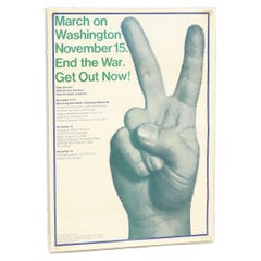 Original March on Washington Peace Poster, 1969, Stop the Vietnam War, Rare