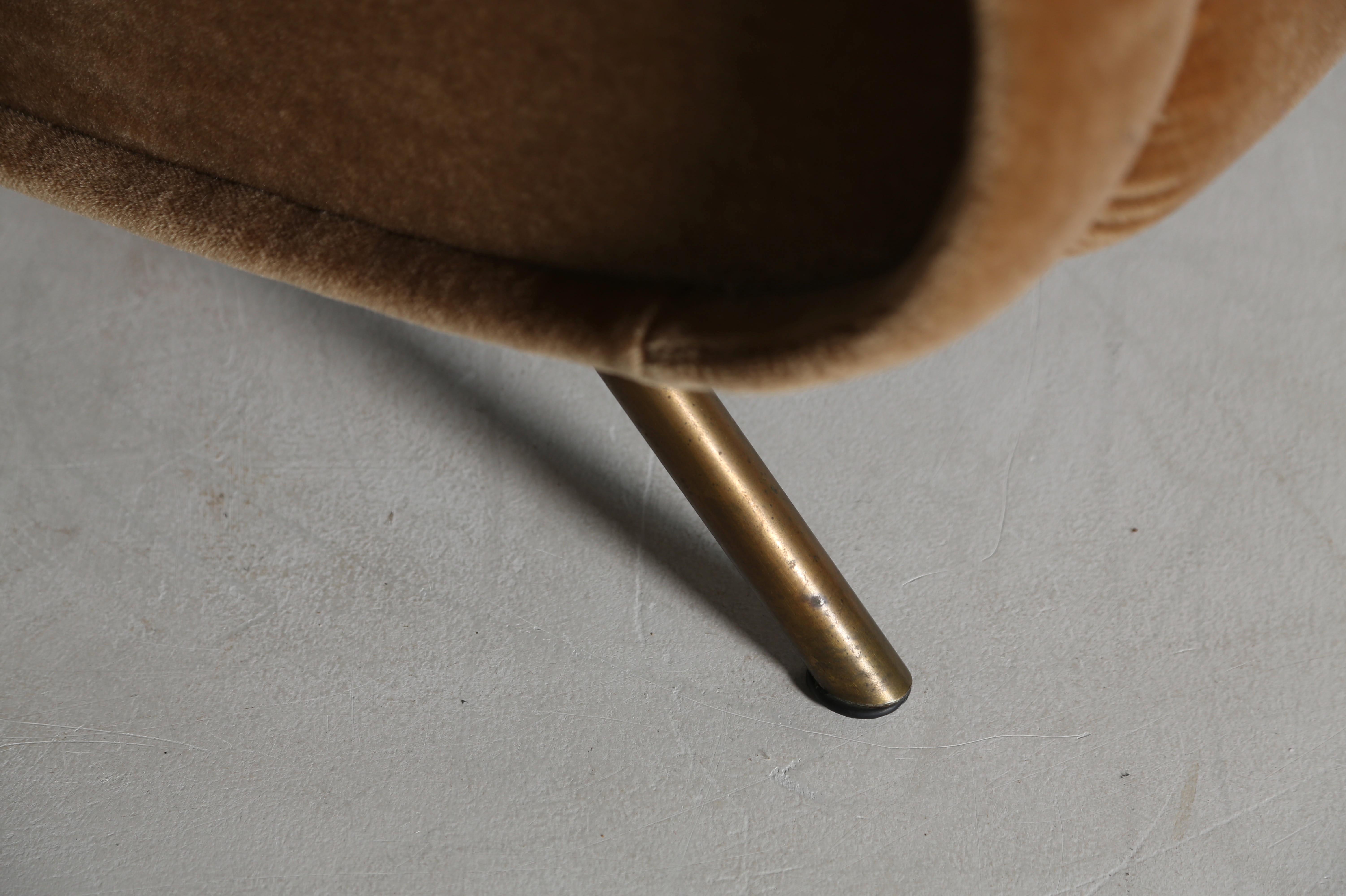 Originale Marco Zanuso Damenstühle, Italien, 1960er Jahre, neu, reines Mohair im Angebot 3