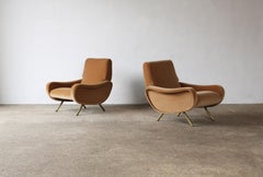 Original Marco Zanuso Lady Chairs, Italy, 1960s, New Pure Mohair