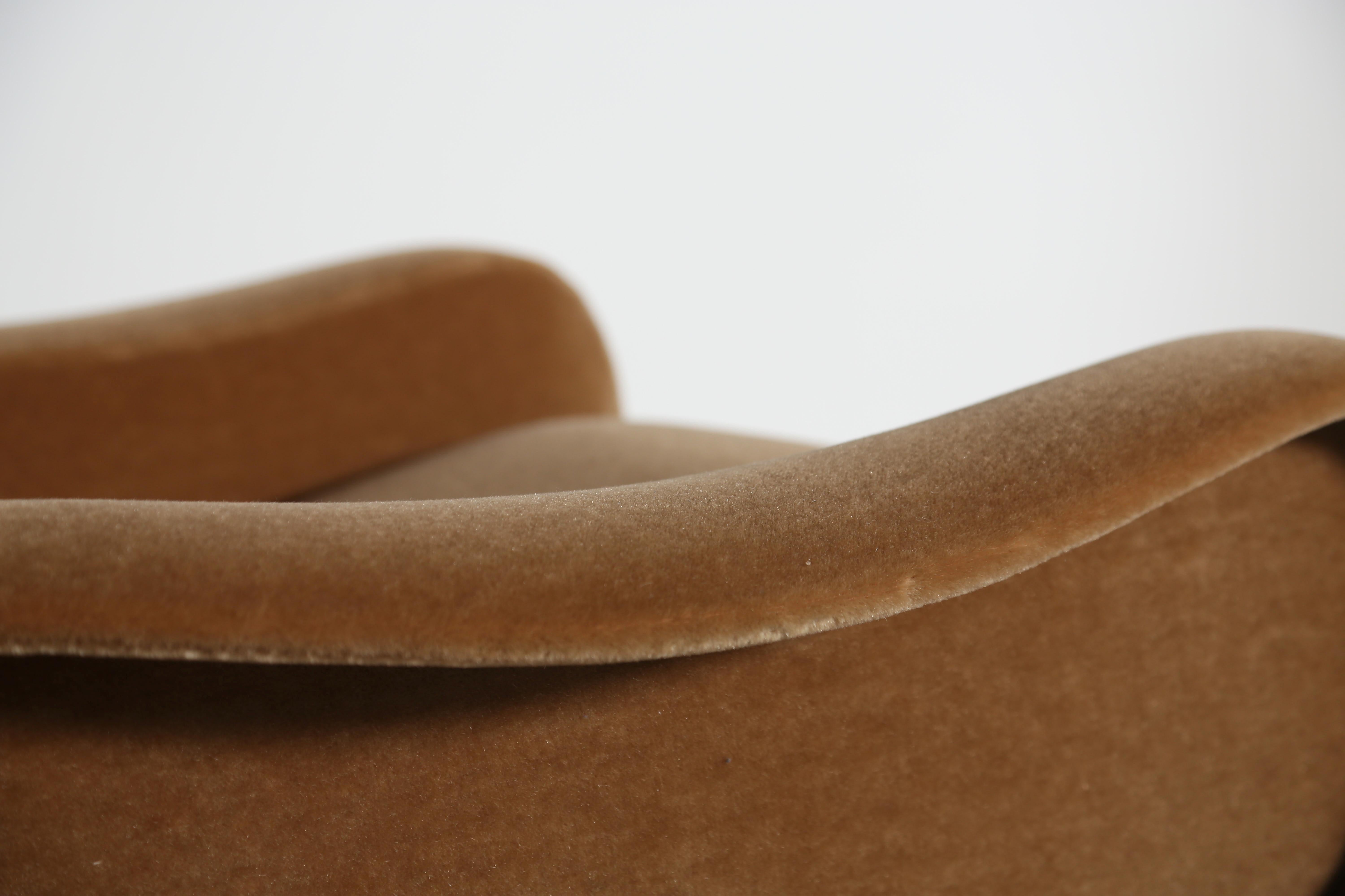 Originale Marco Zanuso Damenstühle, Italien, 1960er Jahre, neu, reines Mohair im Angebot 2