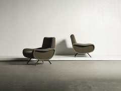 Sillas de señora originales Marco Zanuso, Italia, años 60, nuevo mohair puro musgo