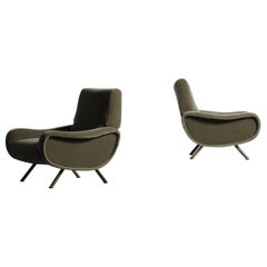 Sillas de señora originales Marco Zanuso, Italia, años 60, nuevo mohair puro musgo