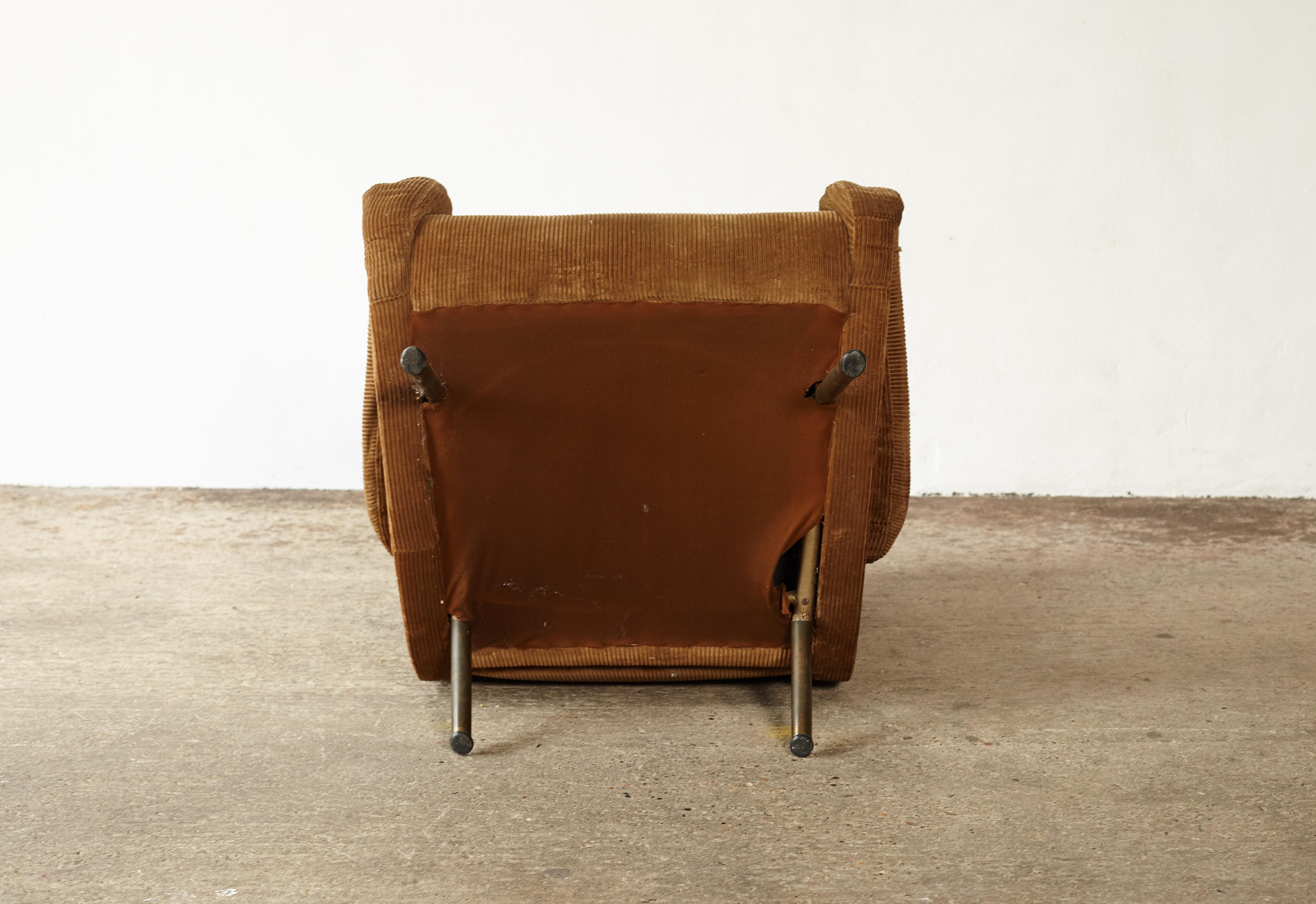 Brass Original Marco Zanuso Senior Chair for Re-Upholstery, Arflex, Italy, 1960s
