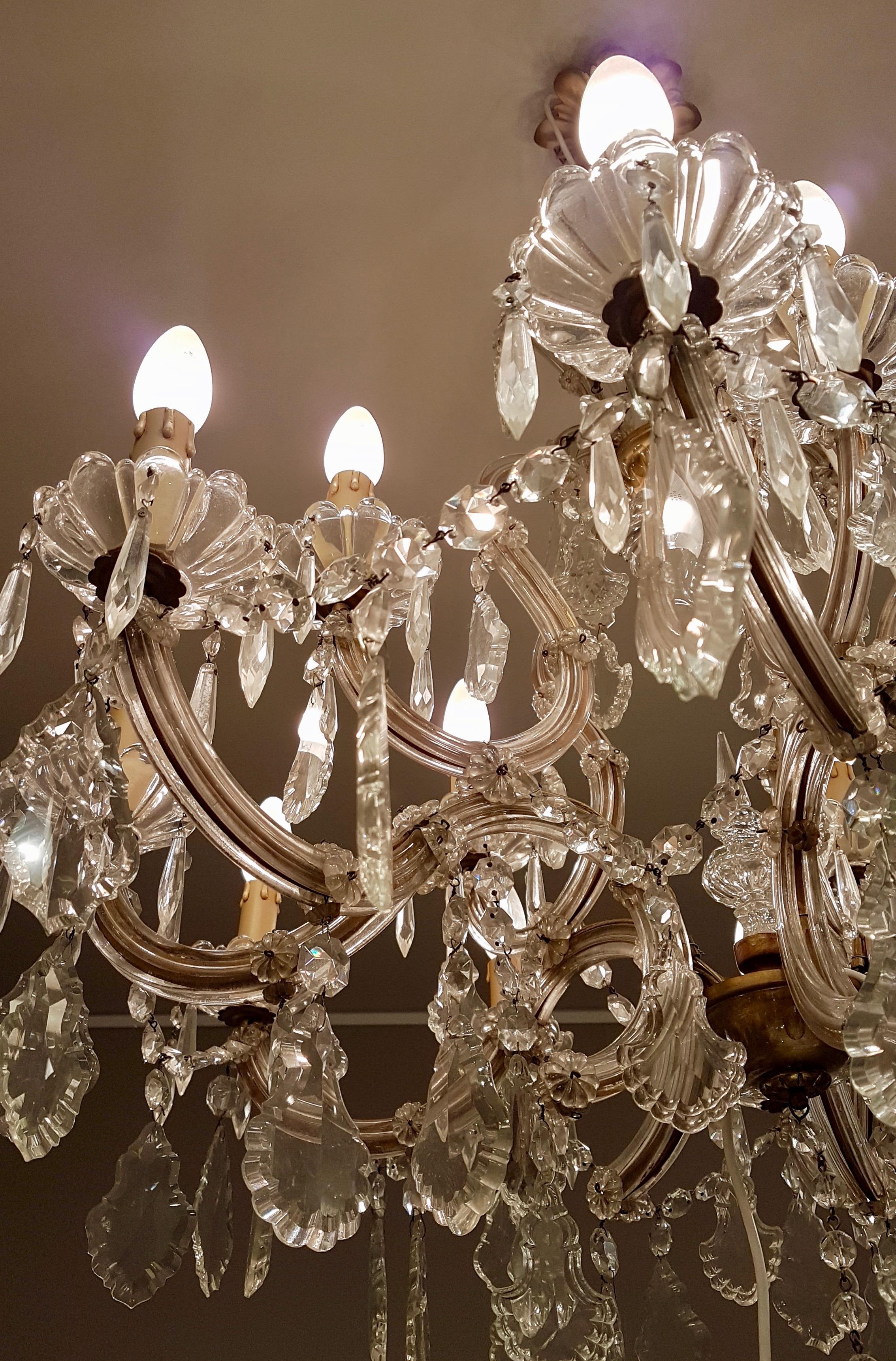 Other Original Maria Teresa Style Chandelier from the 1930s For Sale