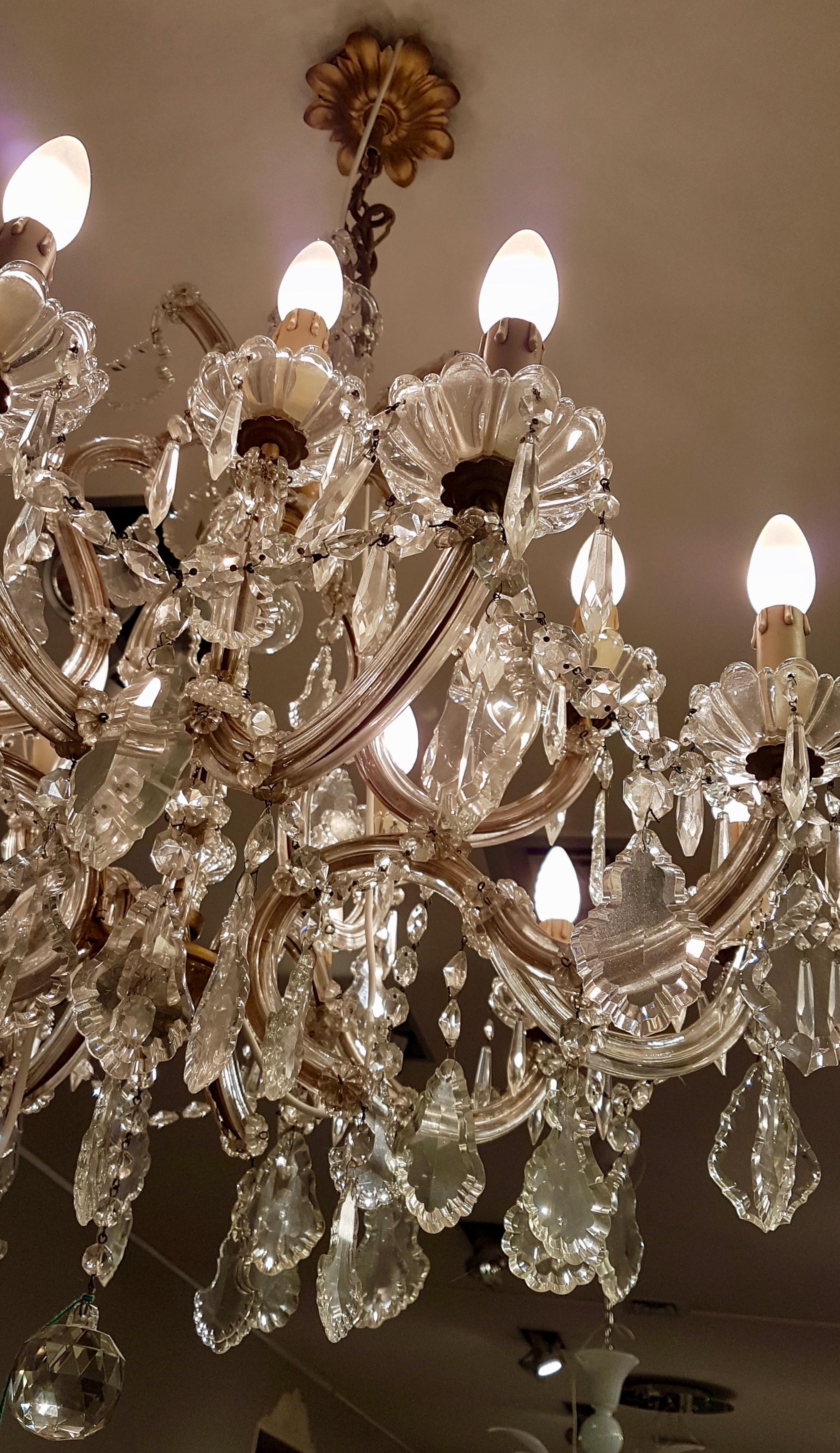Italian Original Maria Teresa Style Chandelier from the 1930s For Sale