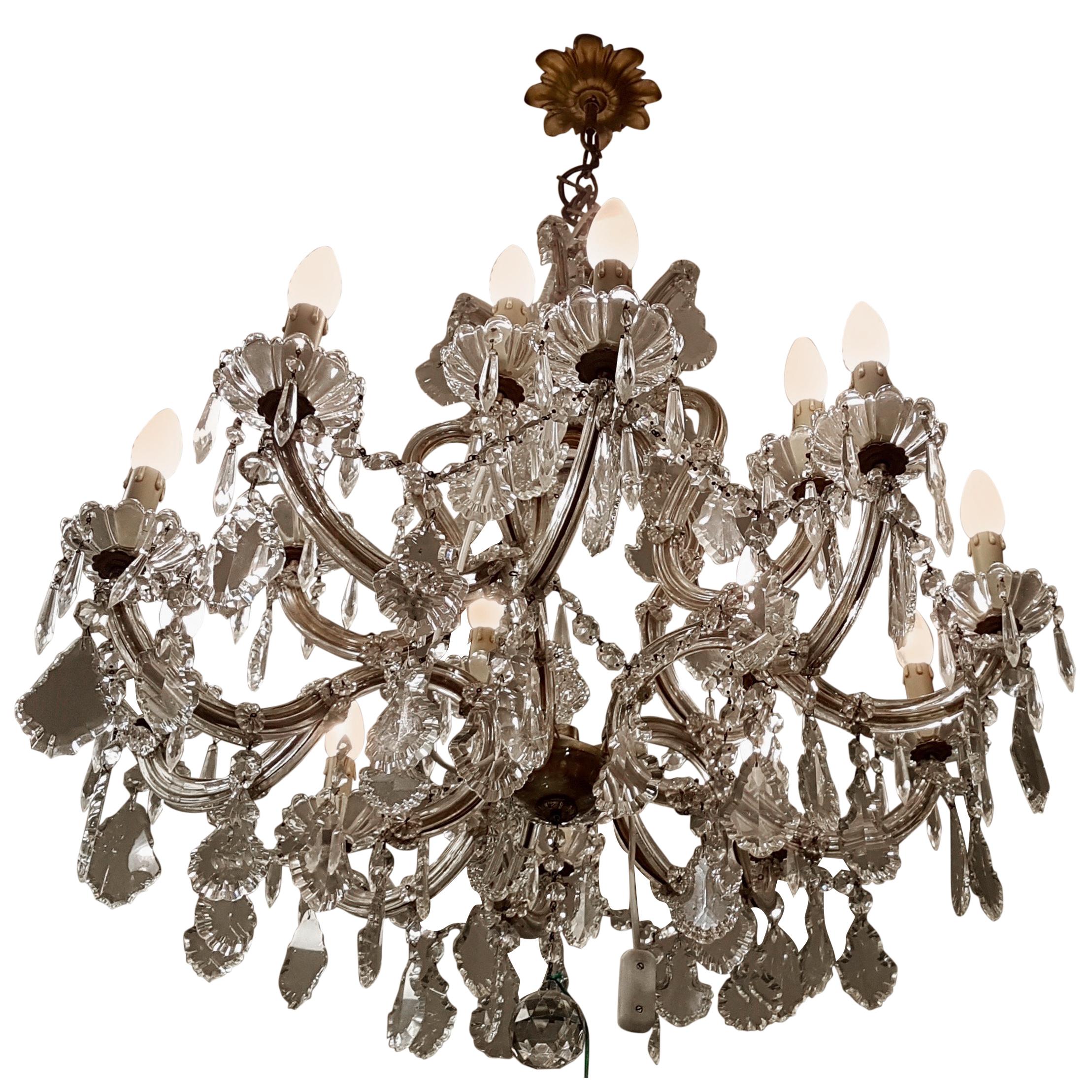 Original Maria Teresa Style Chandelier from the 1930s For Sale