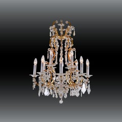 Original Maria Theresien Style Crystal Chandelier with Rich Prism Hanging