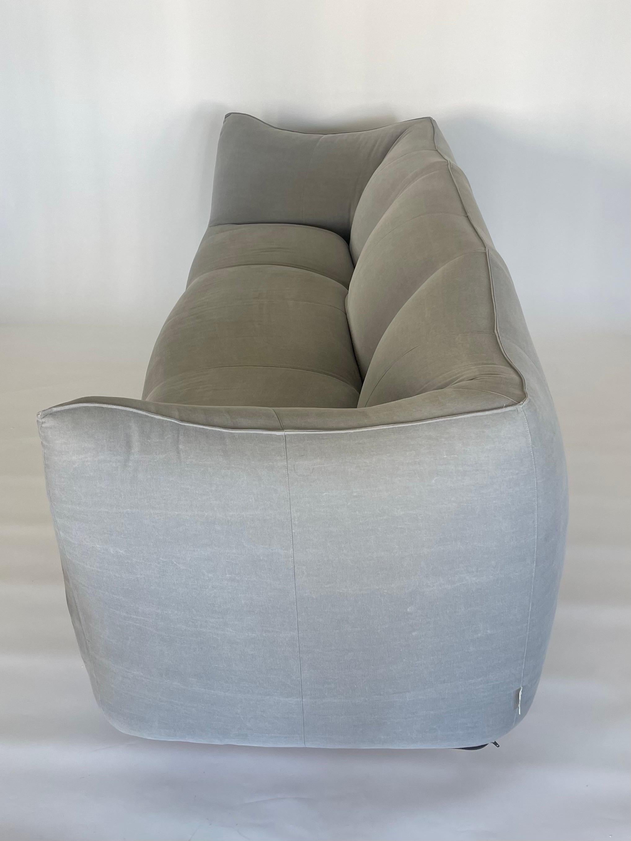 Steel Mario Bellini Le Bambole Three Seater Sofa for B&B Italia, Italy