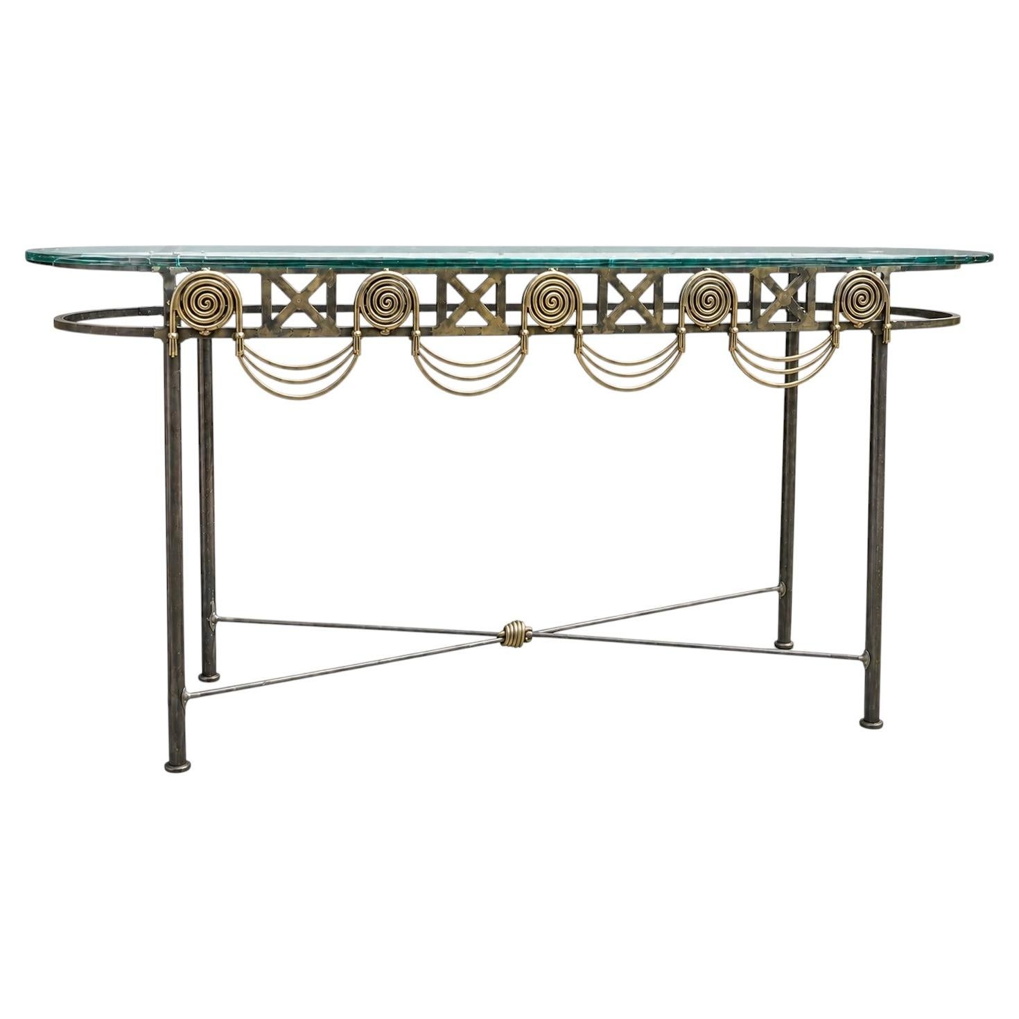 Original Mario Villa Iron Glass Console Table