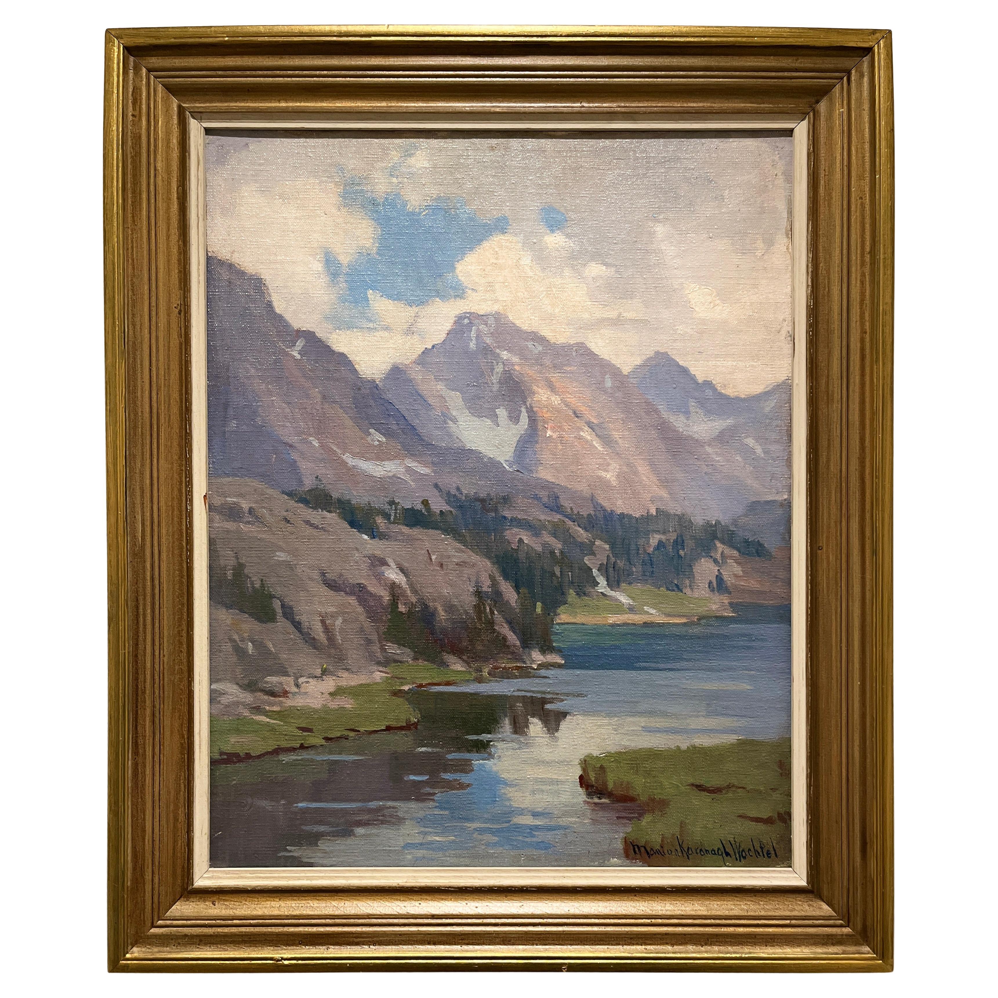 Peinture à l'huile originale de Marion Cavanaghs Wachtel représentant un paysage en vente
