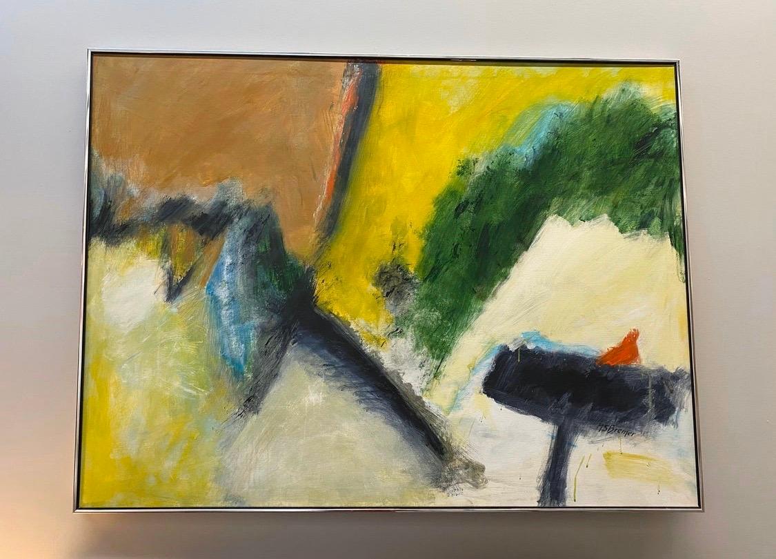 American Original Marlene S. Bremer Signed Abstract Oil on Canvas Painting