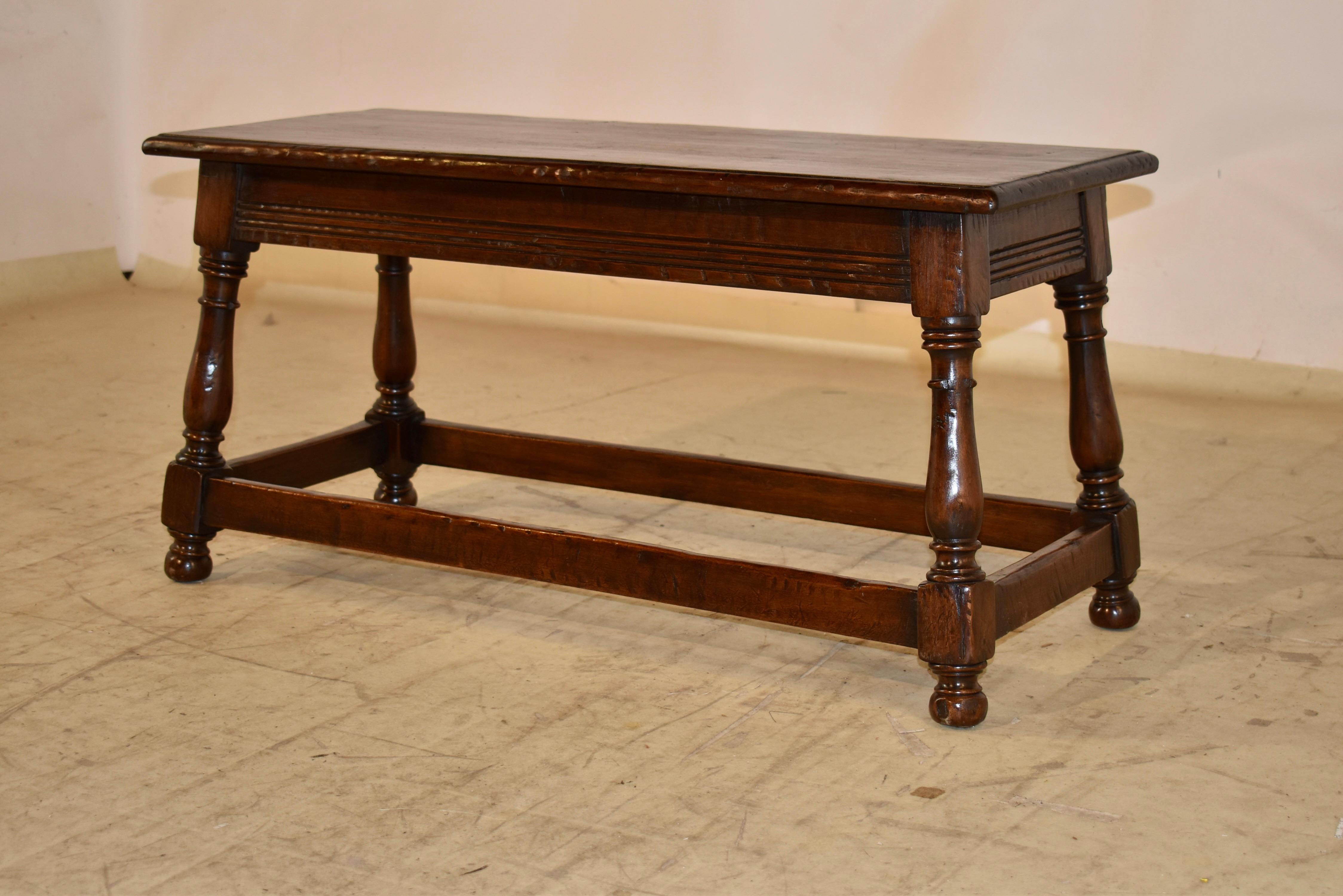Banc original en Oak Hand Made de Marshall Laird, Circa 1920's Bon état - En vente à High Point, NC