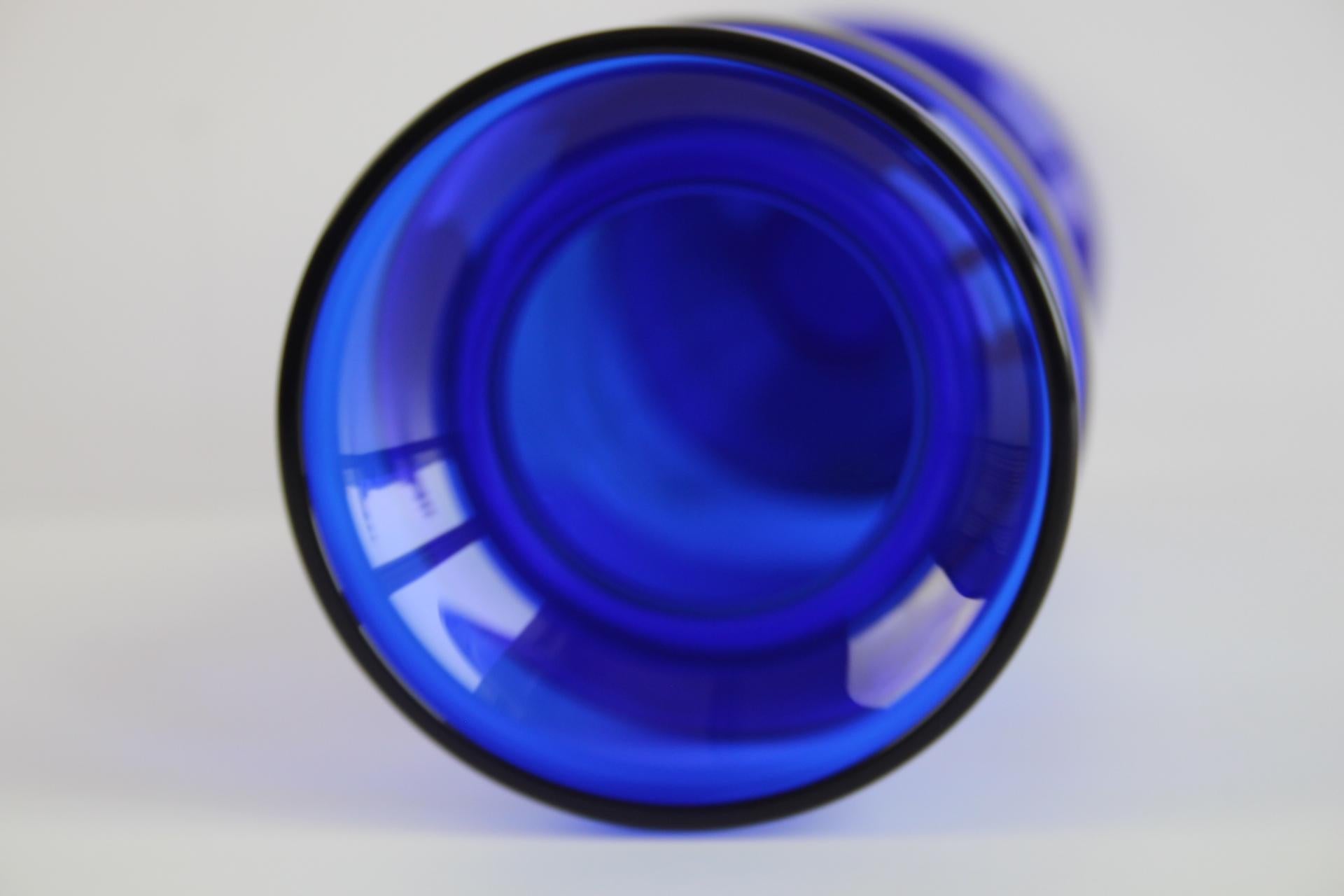 Late 19th Century Original Mary Gregory Cobalt Blue Glass Vase  