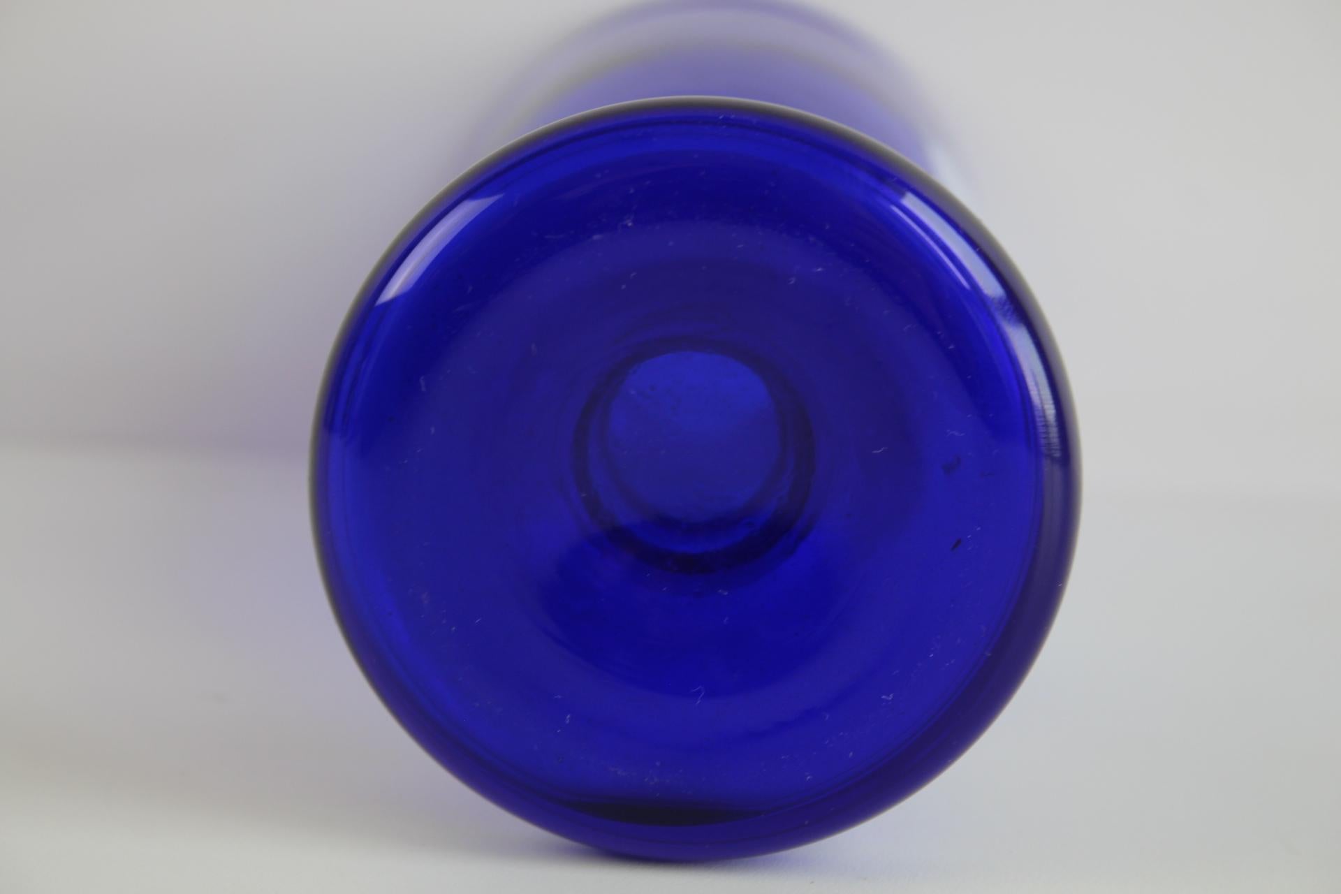 Original Mary Gregory Cobalt Blue Glass Vase  