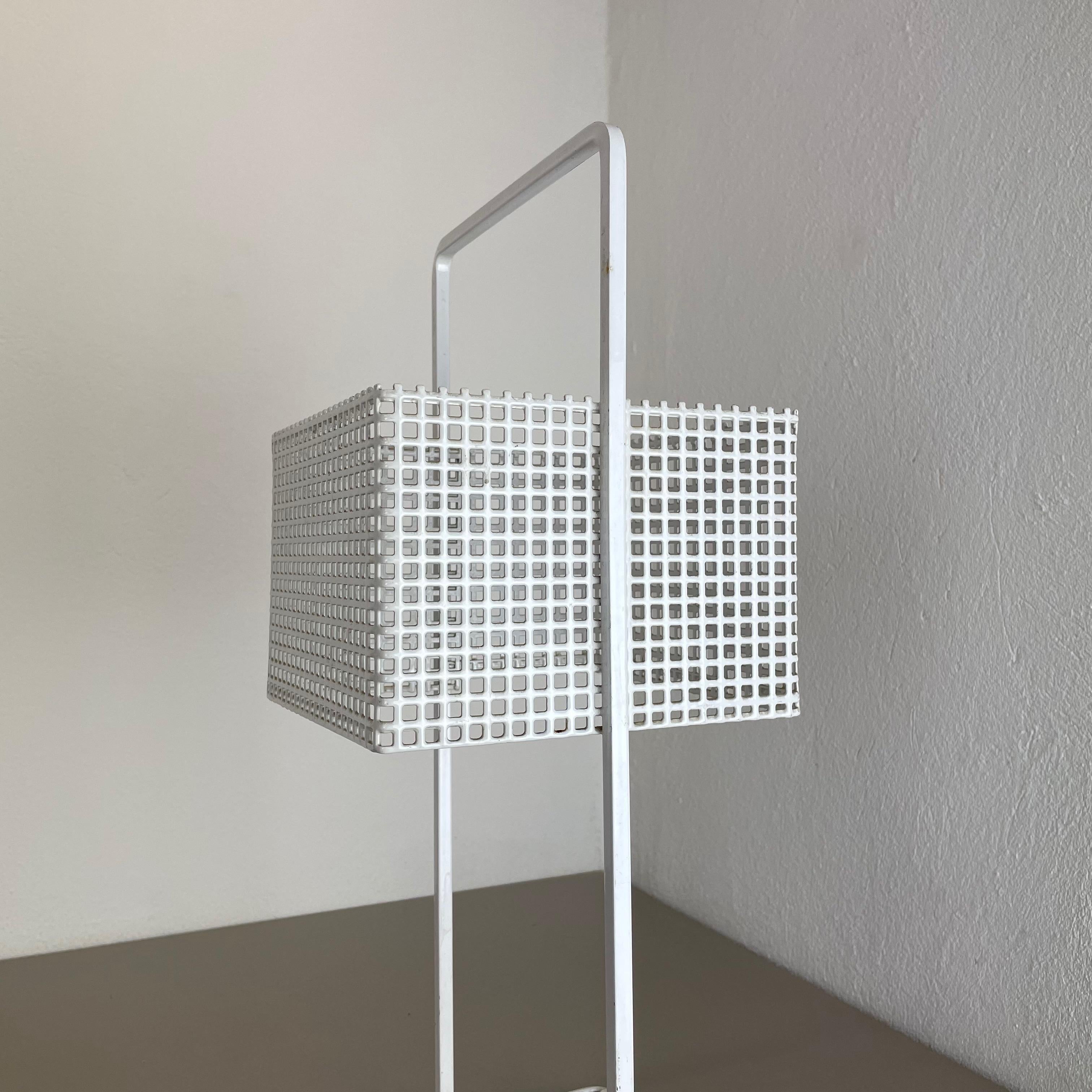 Original Mategot Style Perforated White Metal Umbrella Stand, France, 1970s For Sale 6