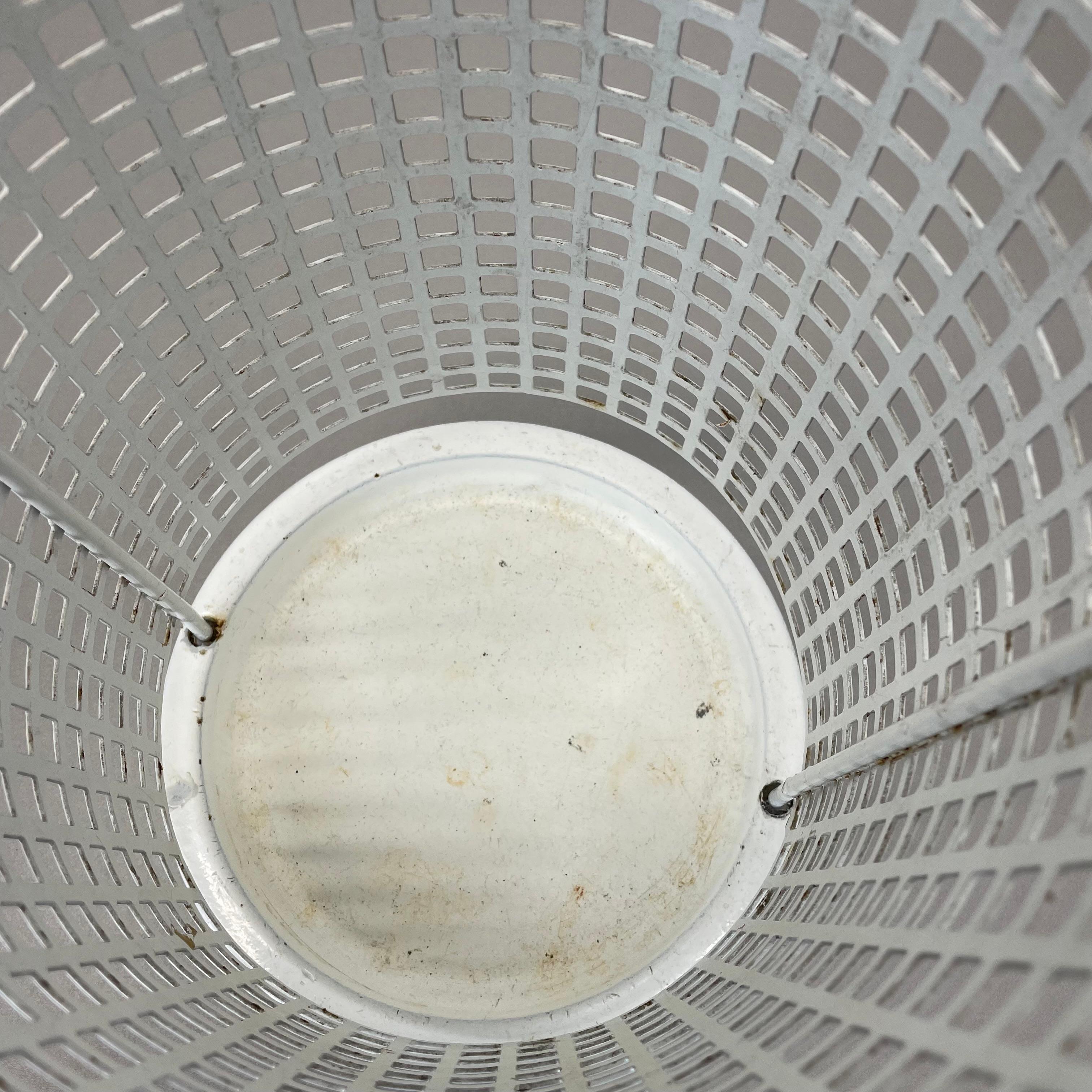 Original Mategot Style Perforated White Metal Umbrella Stand, France, 1970s For Sale 10