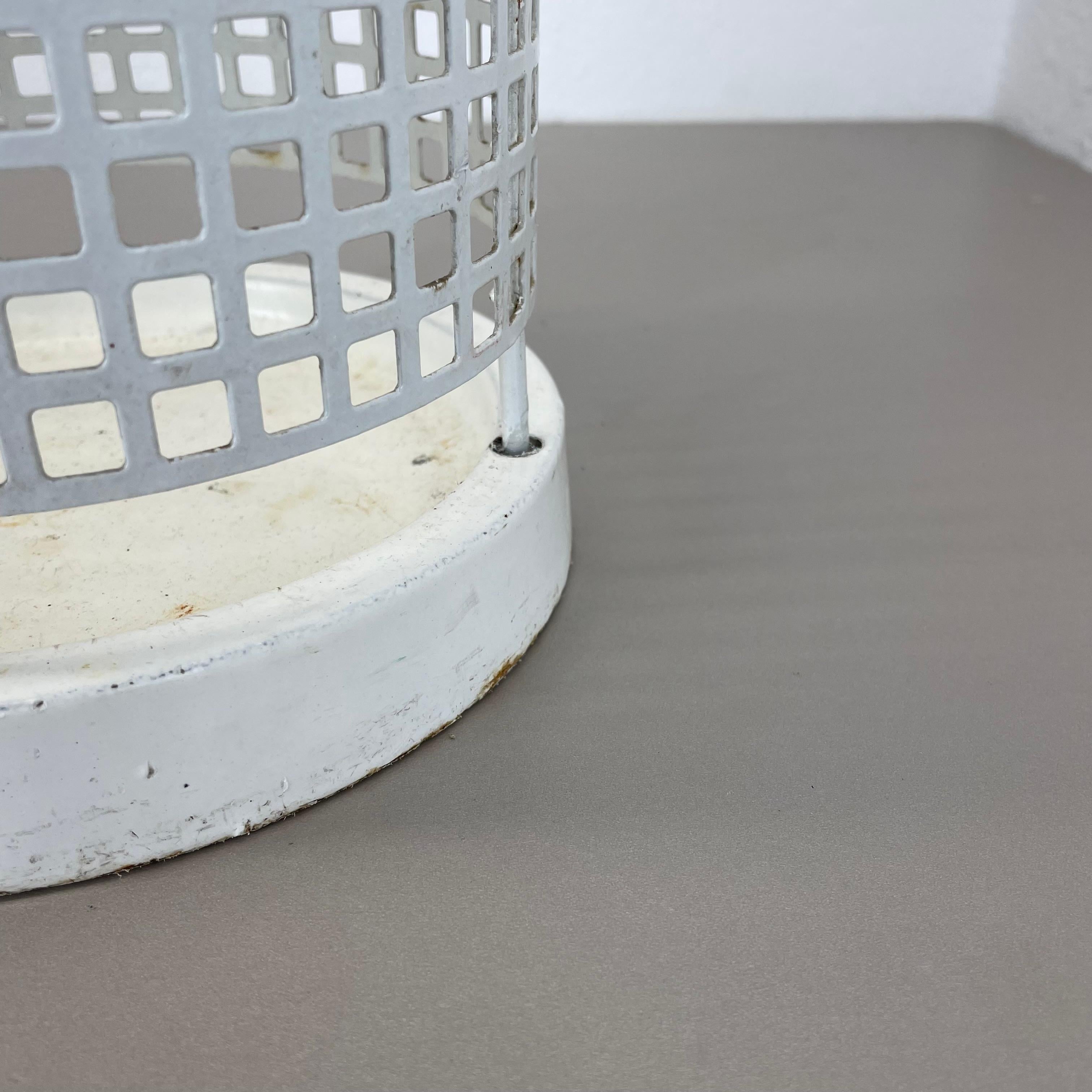 Original Mategot Style Perforated White Metal Umbrella Stand, France, 1970s For Sale 11