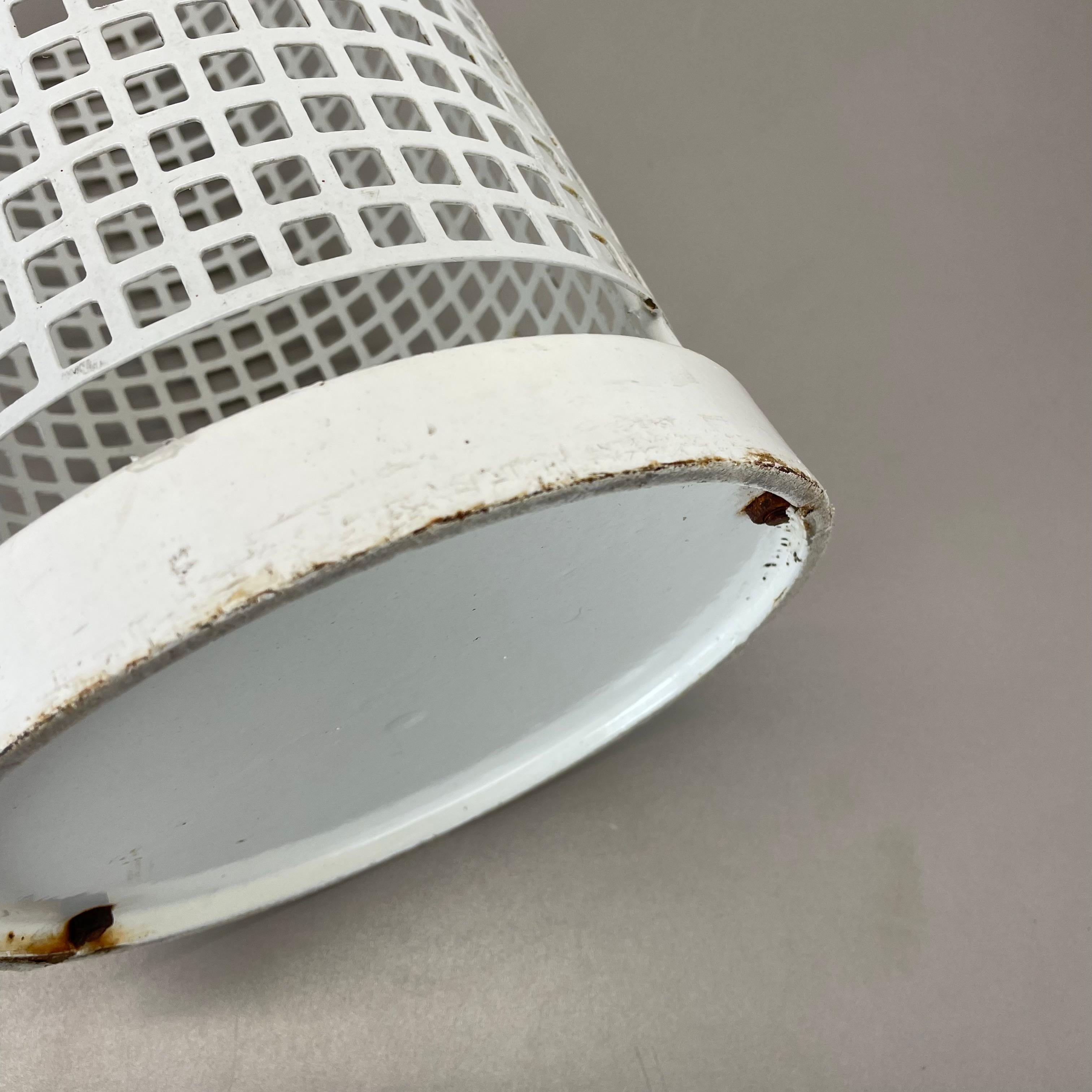 Original Mategot Style Perforated White Metal Umbrella Stand, France, 1970s For Sale 13