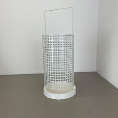 Original Mategot Style Perforated White Metal Umbrella Stand, France, 1970s
