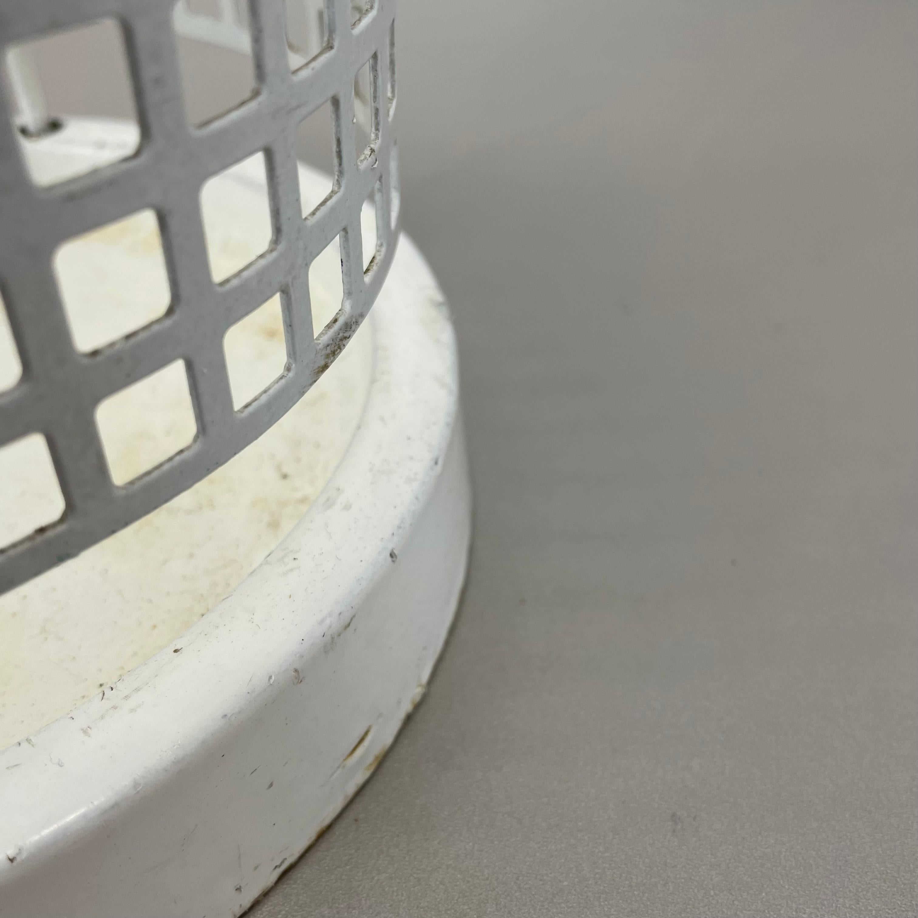 20th Century Original Mategot Style Perforated White Metal Umbrella Stand, France, 1970s For Sale