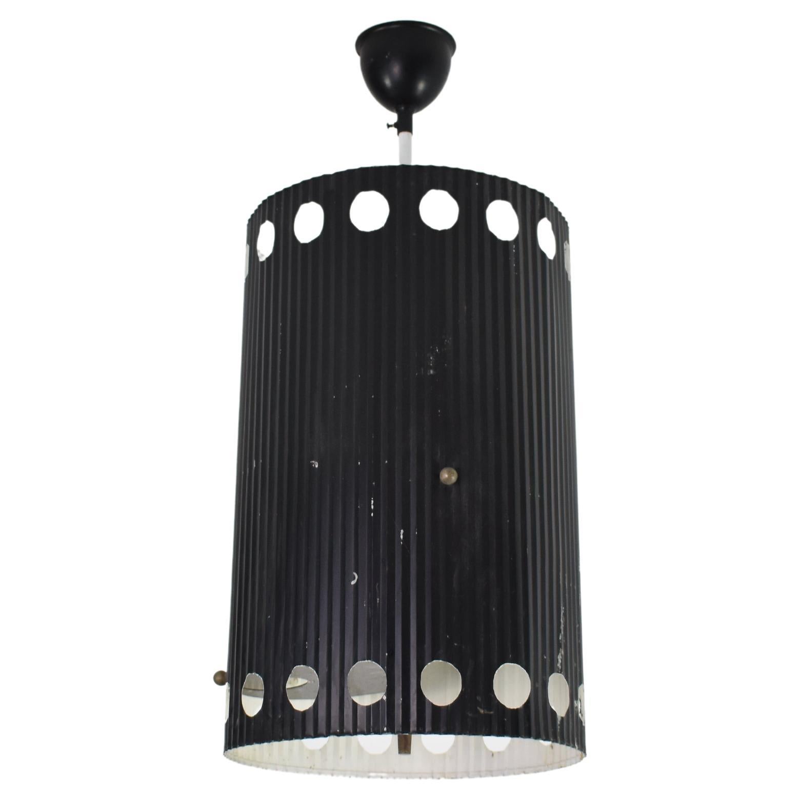 Original Mathieu Matégot "Java" Pendant in Black Lacquer, 1950s