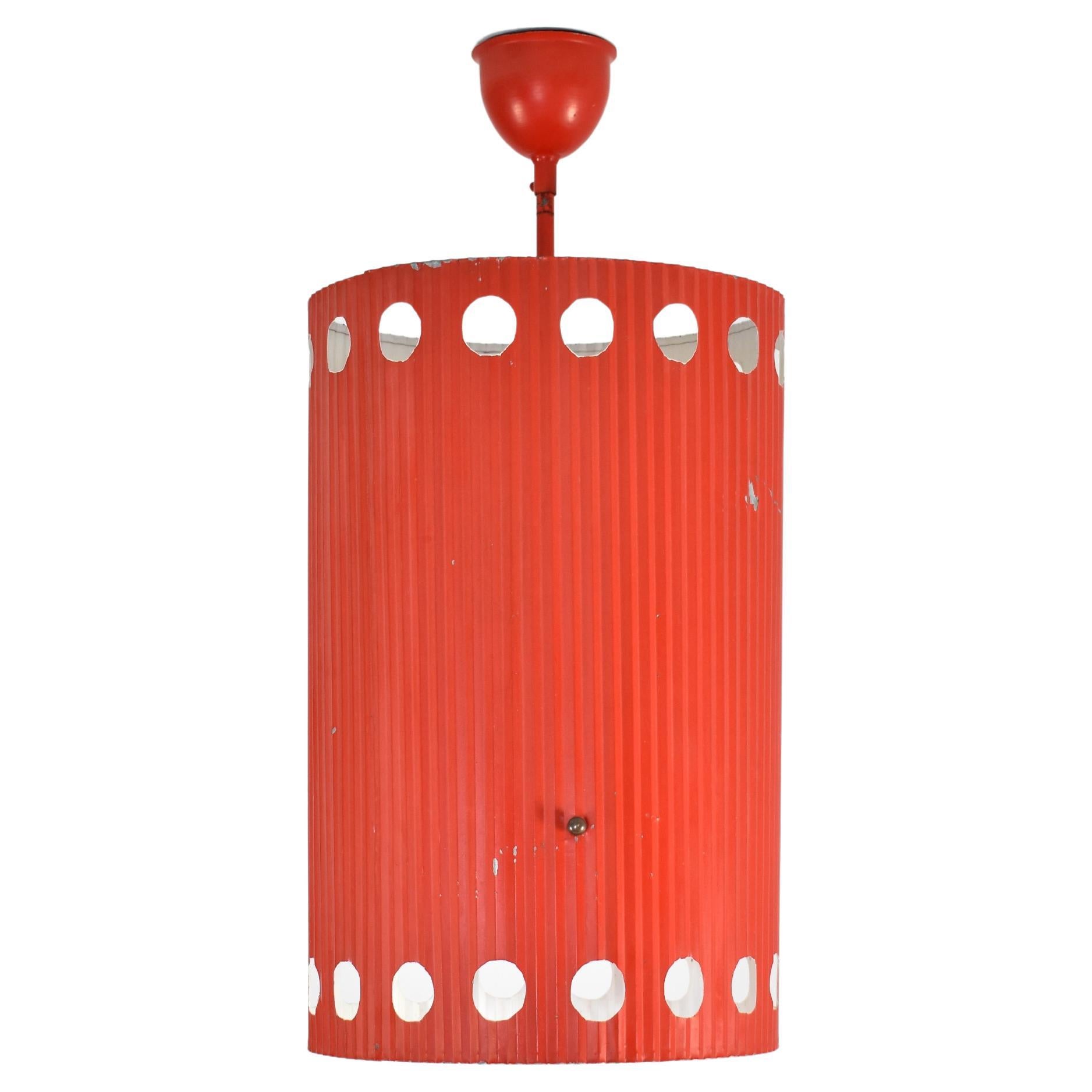 Ciondolo "Java" originale di Mathieu Matégot in lacca rossa, anni '50