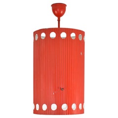 Original Mathieu Matégot "Java" Pendant in Red Lacquer, 1950s