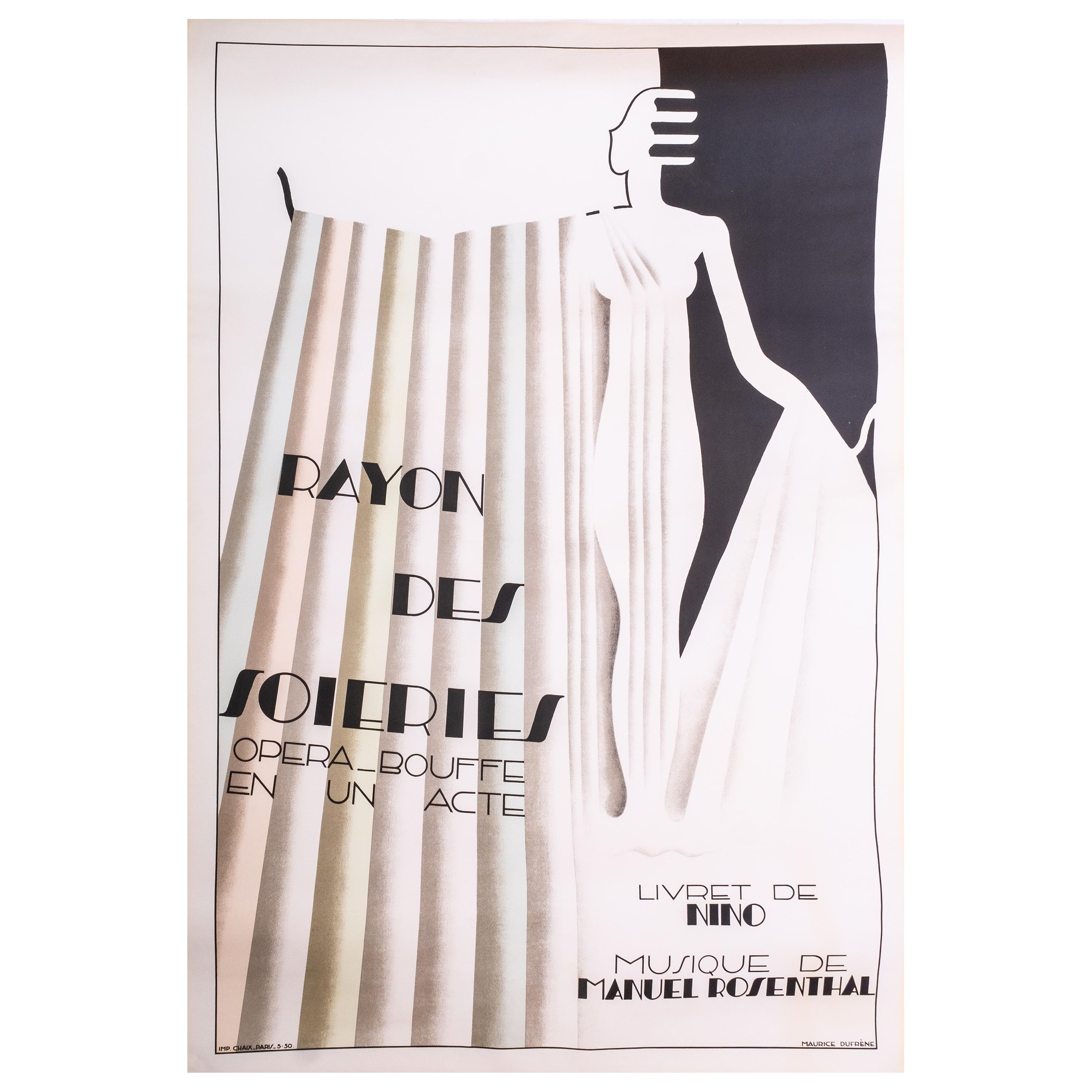 Original Maurice Dufrene Art Deco Lithograph Poster, 1930