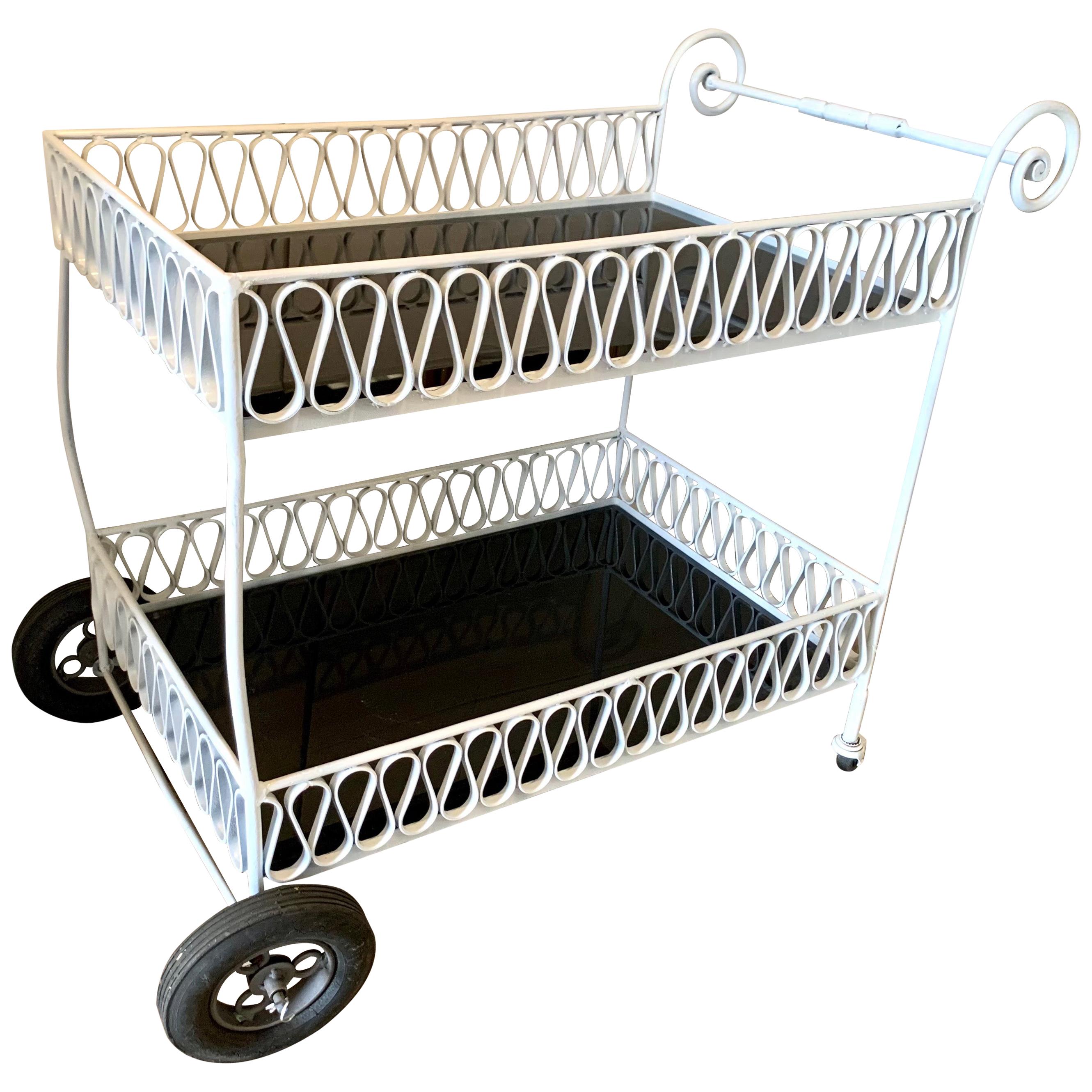 Mid Century Maurizio Tempestini for Salterini Rolling Bar Cart Tea Trolley