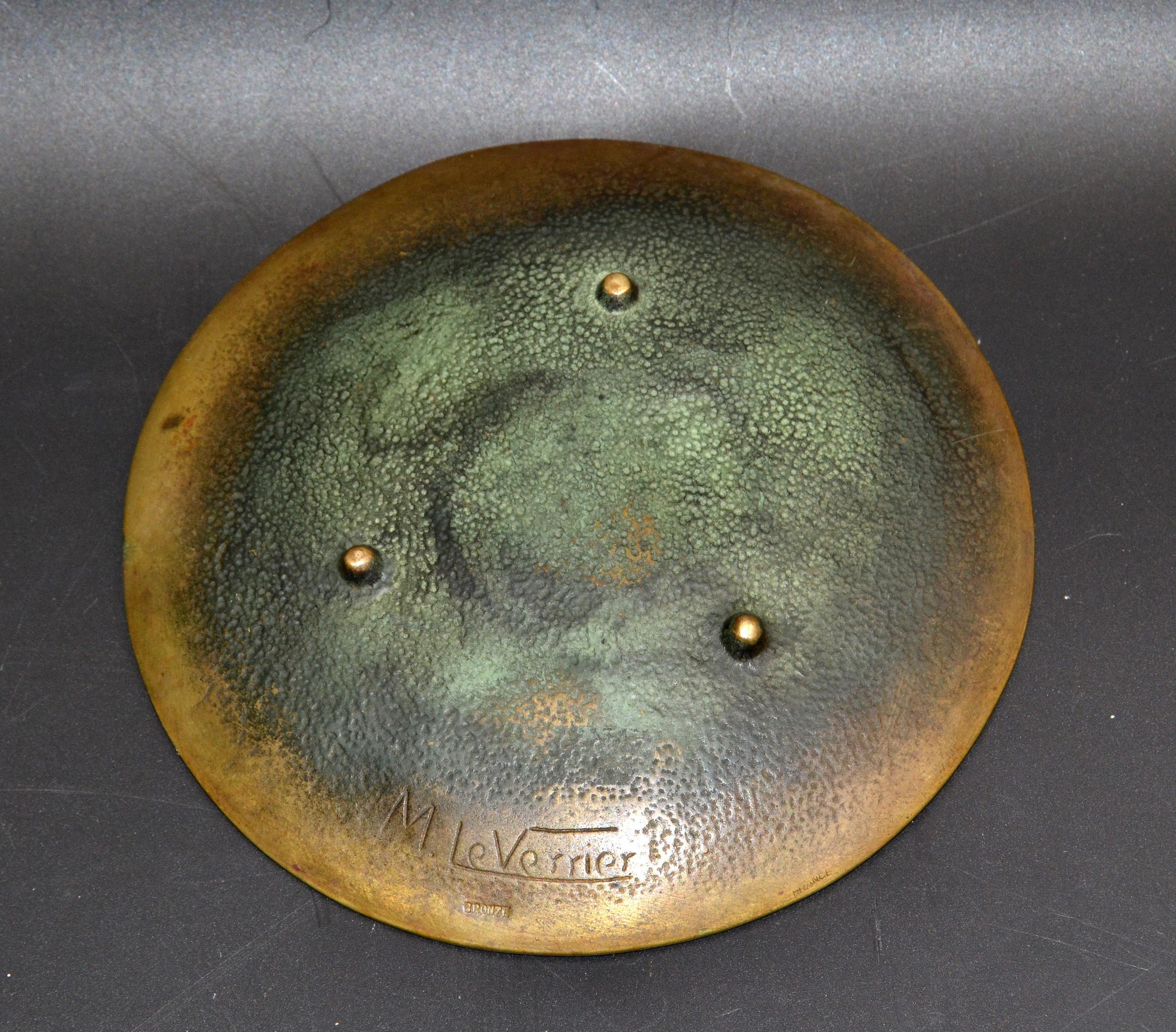 Original Max Le Verrier Art Deco Bronze Catchall, Bowl, Videpoche France, 1930 For Sale 2