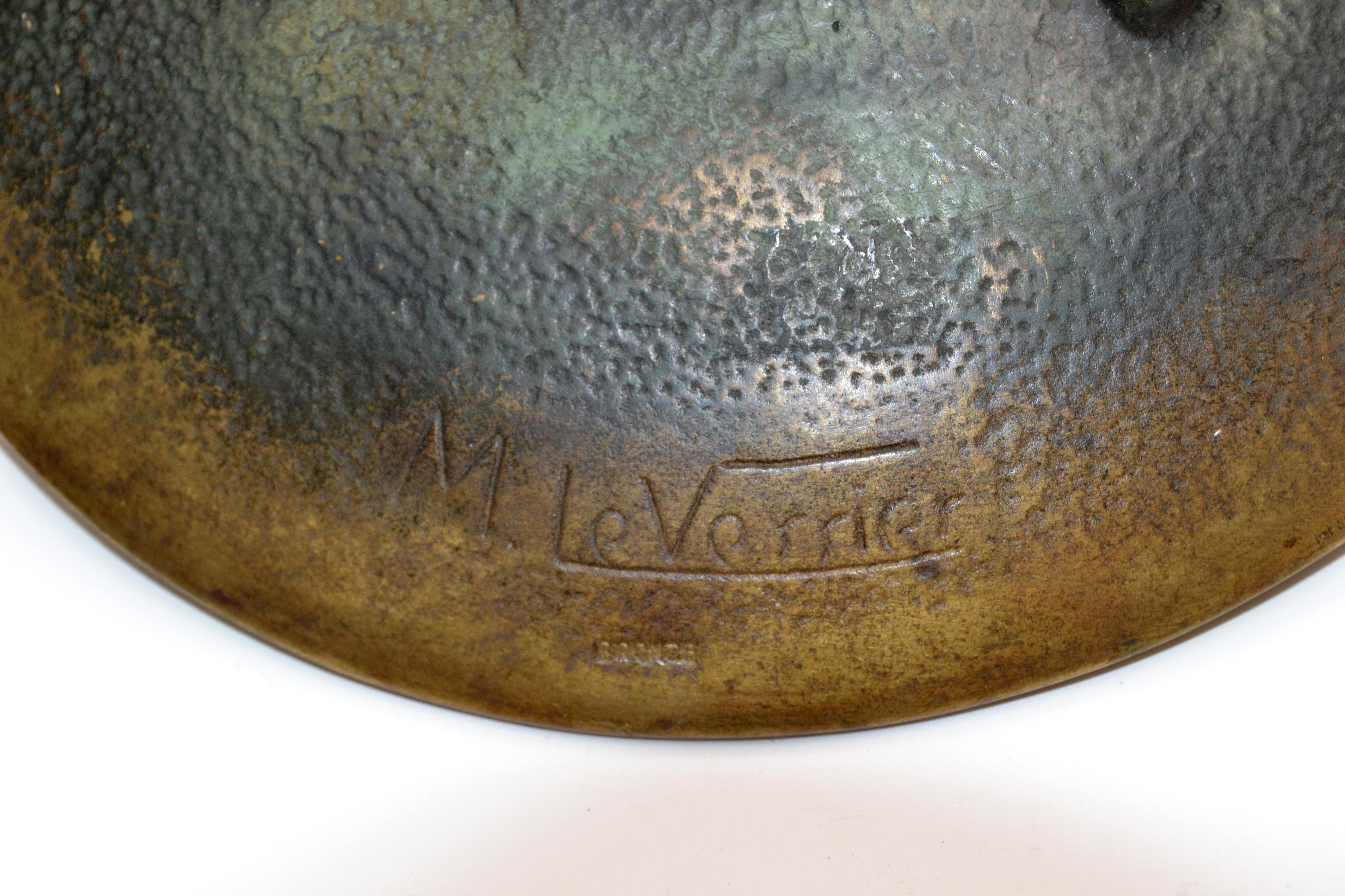 Original Max Le Verrier Art Deco Bronze Catchall, Bowl, Videpoche France, 1930 For Sale 3