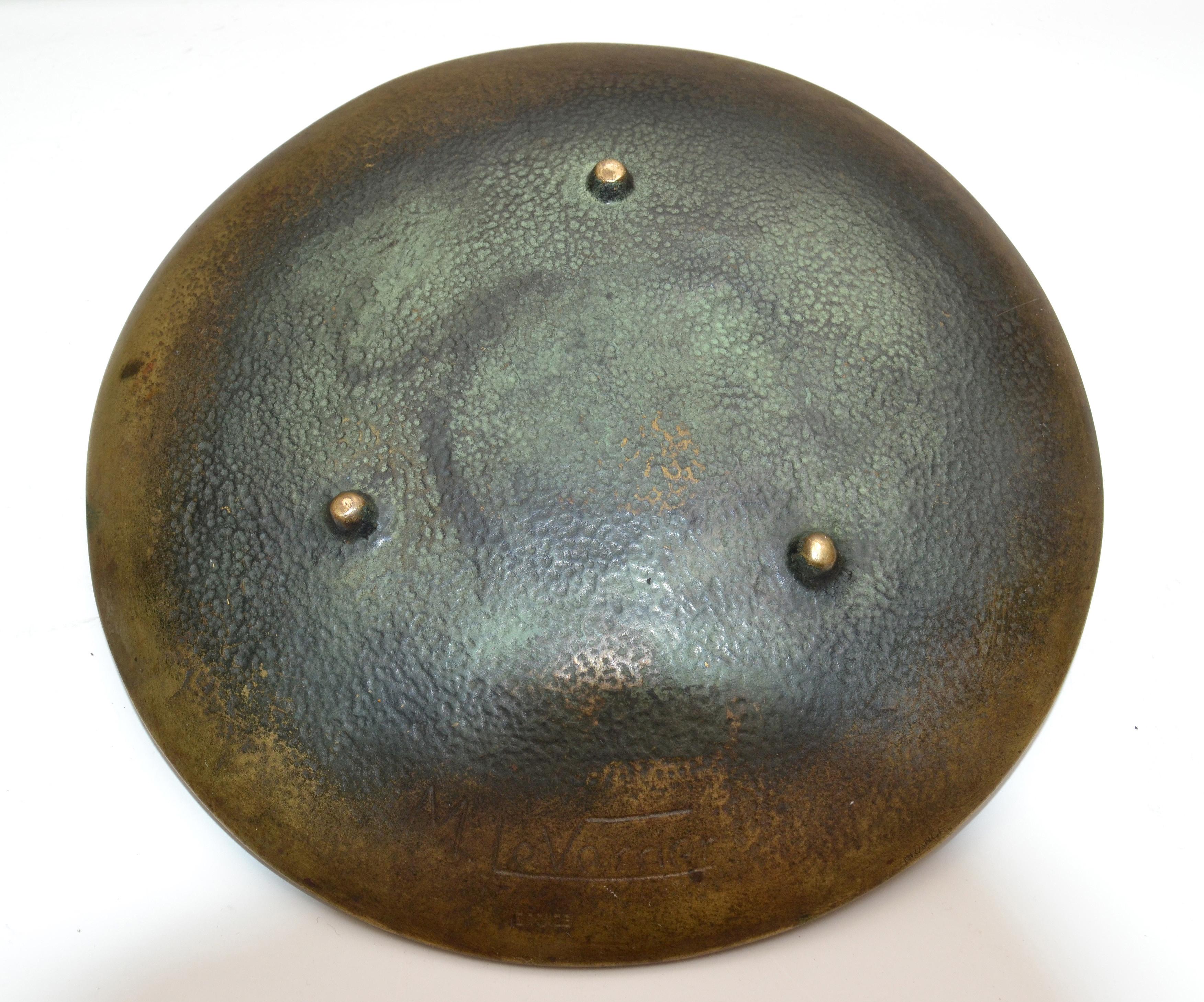 Original Max Le Verrier Art Deco Bronze Catchall, Bowl, Videpoche France, 1930 For Sale 4
