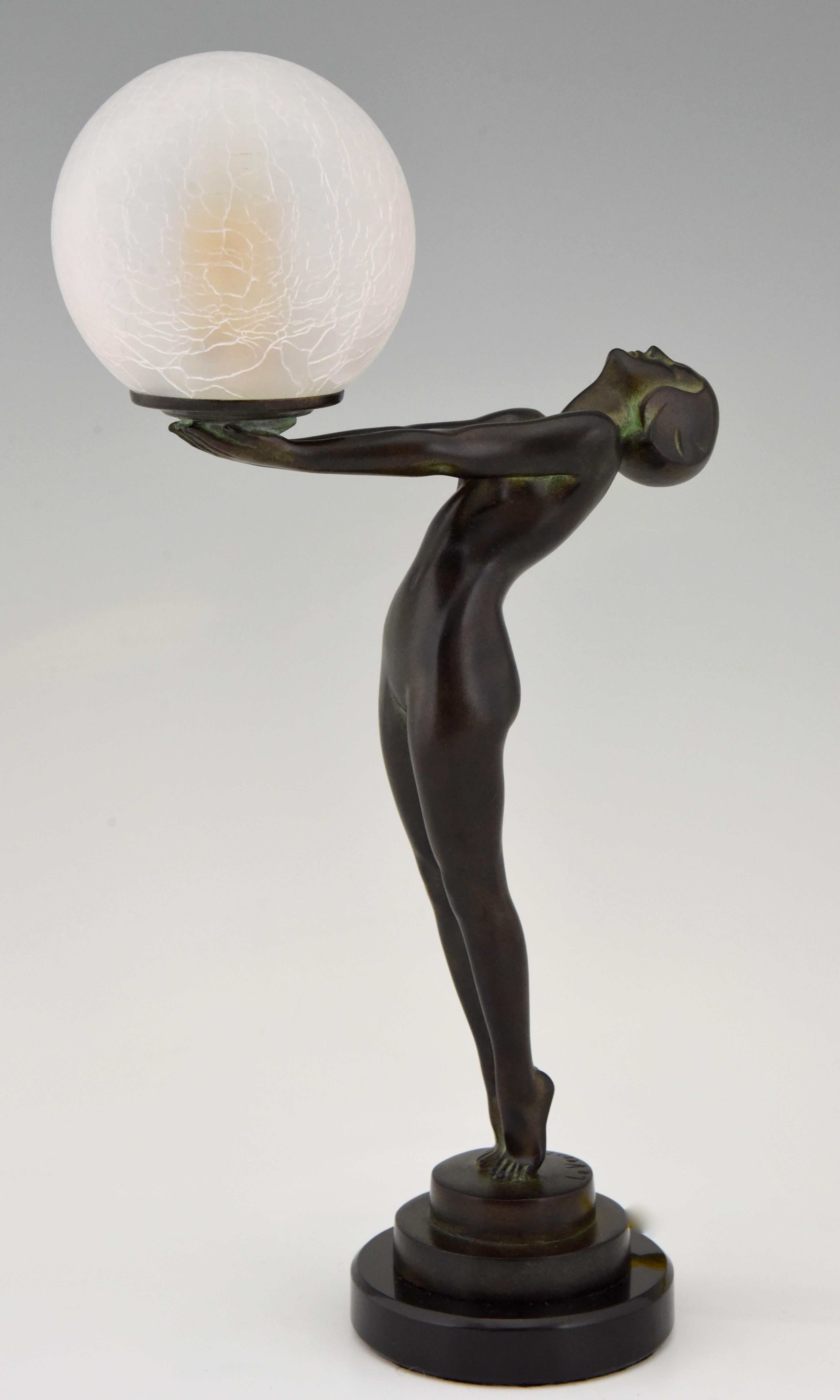 Art Deco Original Max Le Verrier Light Lueur Smallest Clarte Sculpture