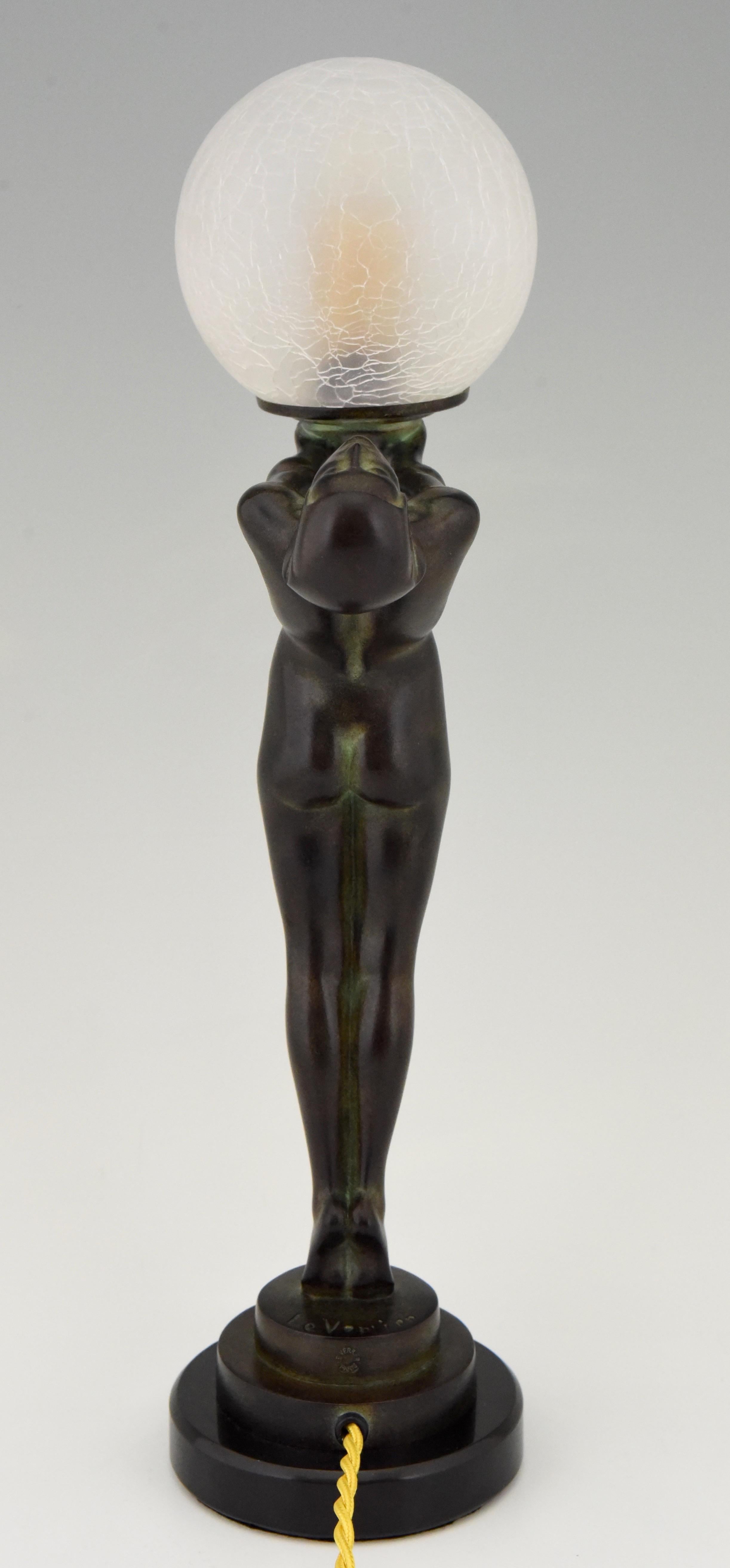 Spelter Original Max Le Verrier Light Lueur Smallest Clarte Sculpture