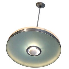 Original May Company Plafonnier suspendu Wilshire Streamline en acier inoxydable