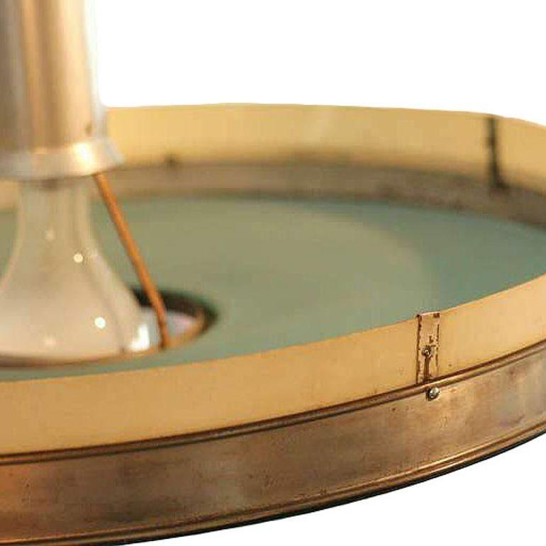 Original May Company Wilshire Streamline Stainless Pendant Ceiling Lamp In Good Condition For Sale In Van Nuys, CA