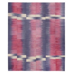 Original Mazandaran Kelim, New Wool, Persian Artistry in Pink and Purple